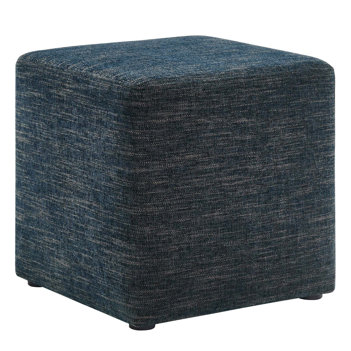 Callum 17 Square Woven Heathered Fabric Upholstered Ottoman