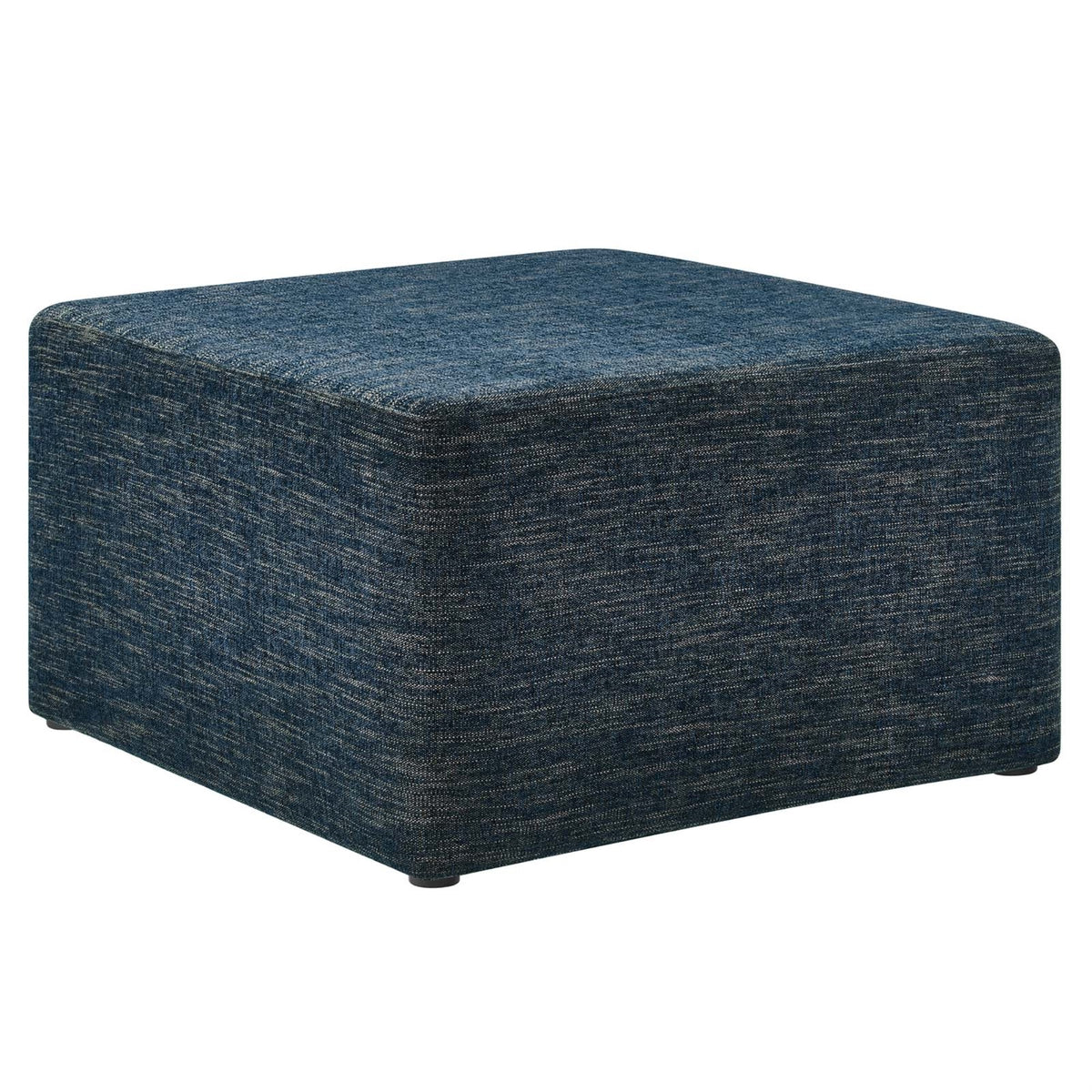Callum Large 28 Square Woven Heathered Fabric Upholstered Ottoman