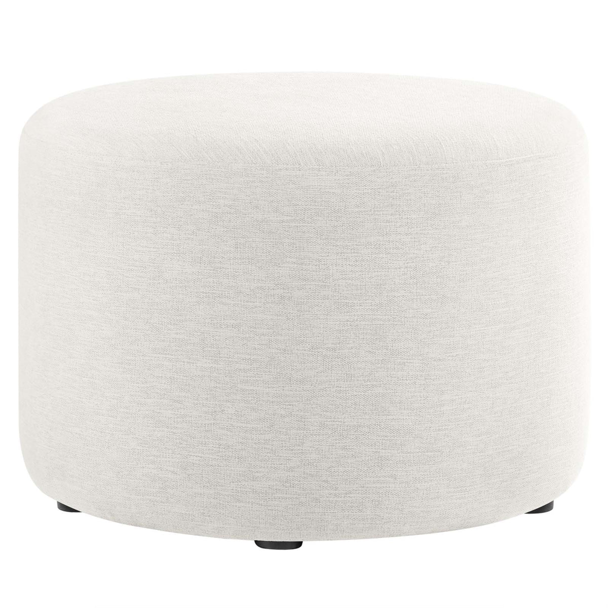 Callum Large 23 Round Woven Heathered Fabric Upholstered Ottoman