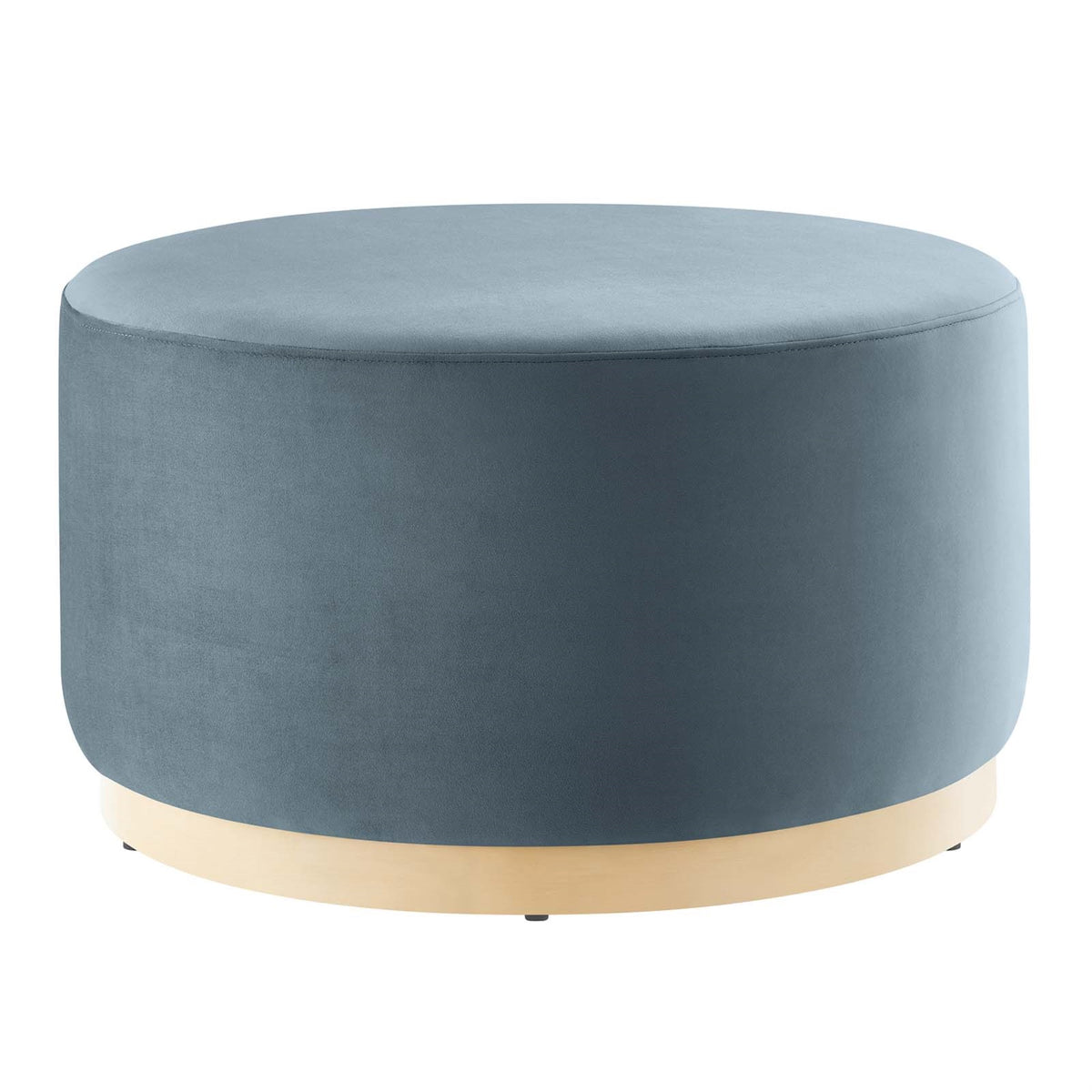 Tilden Large 29 Round Performance Velvet Upholstered Ottoman
