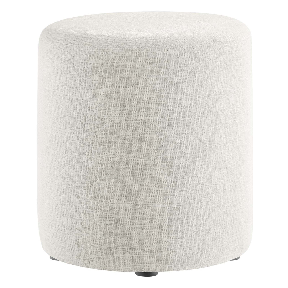 Callum 16 Round Woven Heathered Fabric Upholstered Ottoman