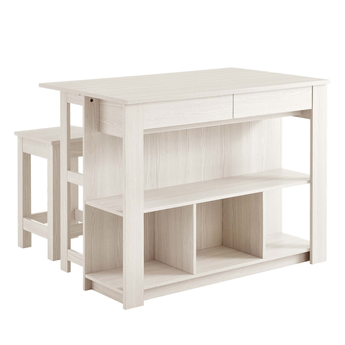 Meadowbrook 3-Piece Kitchen Island And Stool Set