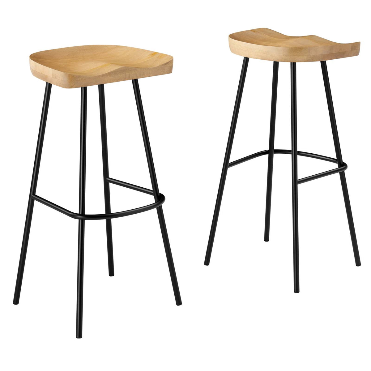 Concord Backless Wood Bar Stools - Set Of 2