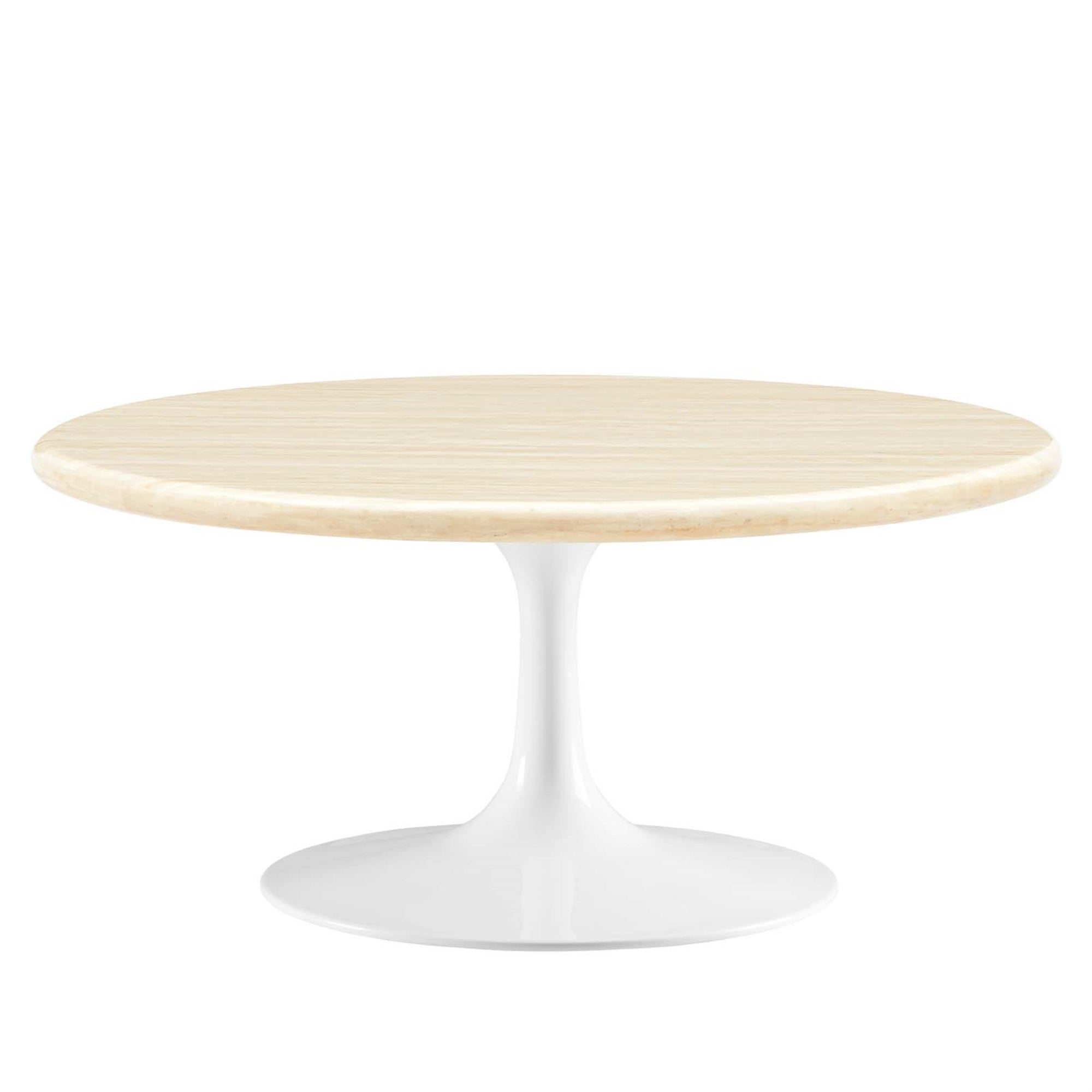 Lippa 36 Round Artificial Travertine  Coffee Table