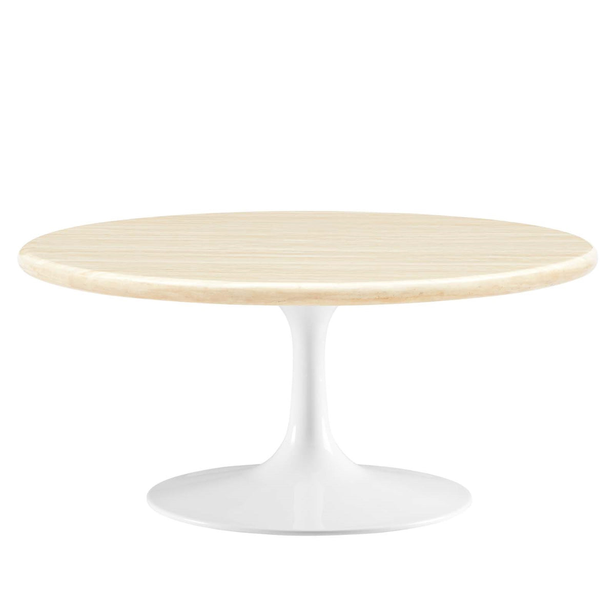 Lippa 36 Round Artificial Travertine  Coffee Table