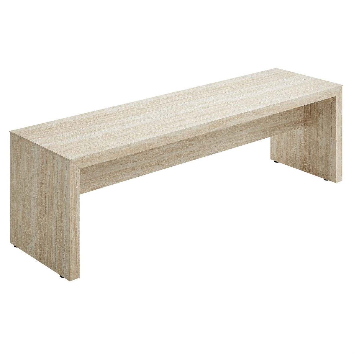 Mirella 62 Faux Travertine Long Bench