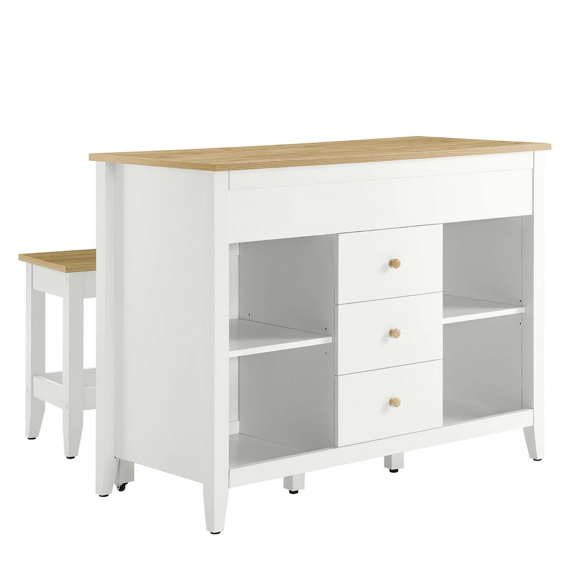 Farmstead 3-Piece Kitchen Island And Stool Set
