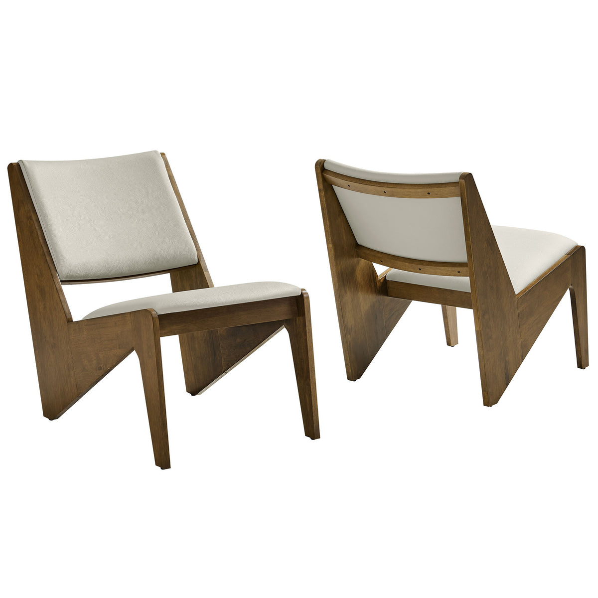 Rylina Vegan Leather Accent Chairs Set Of 2 By Modway