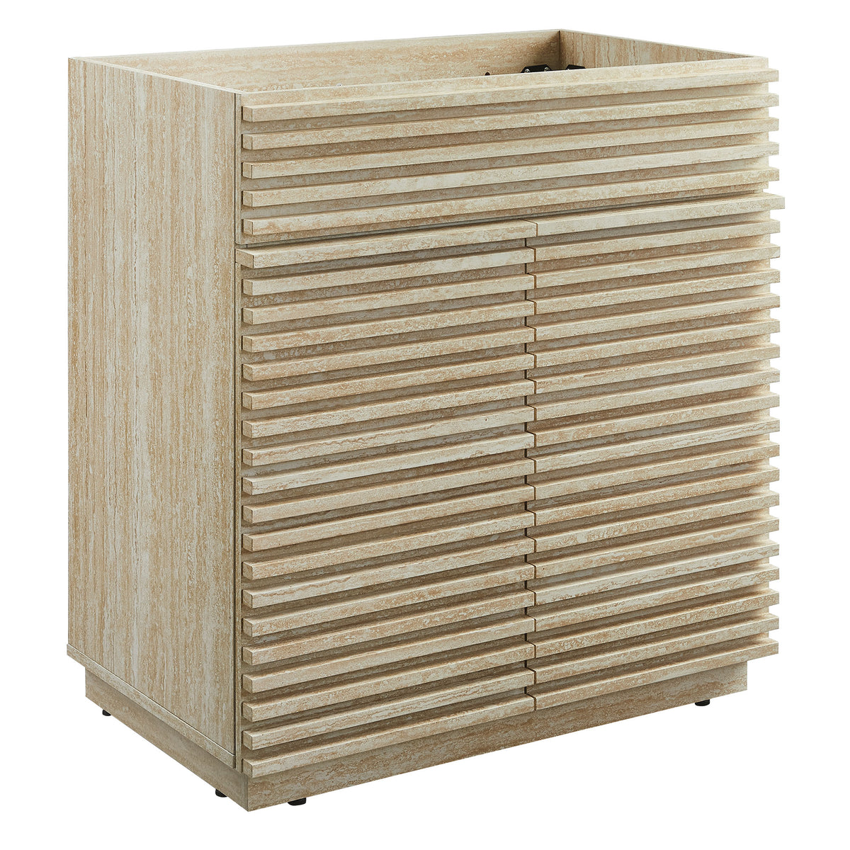 Render 30' Faux Travertine Bathroom Vanity Cabinet (Sink Not Included) By Modway