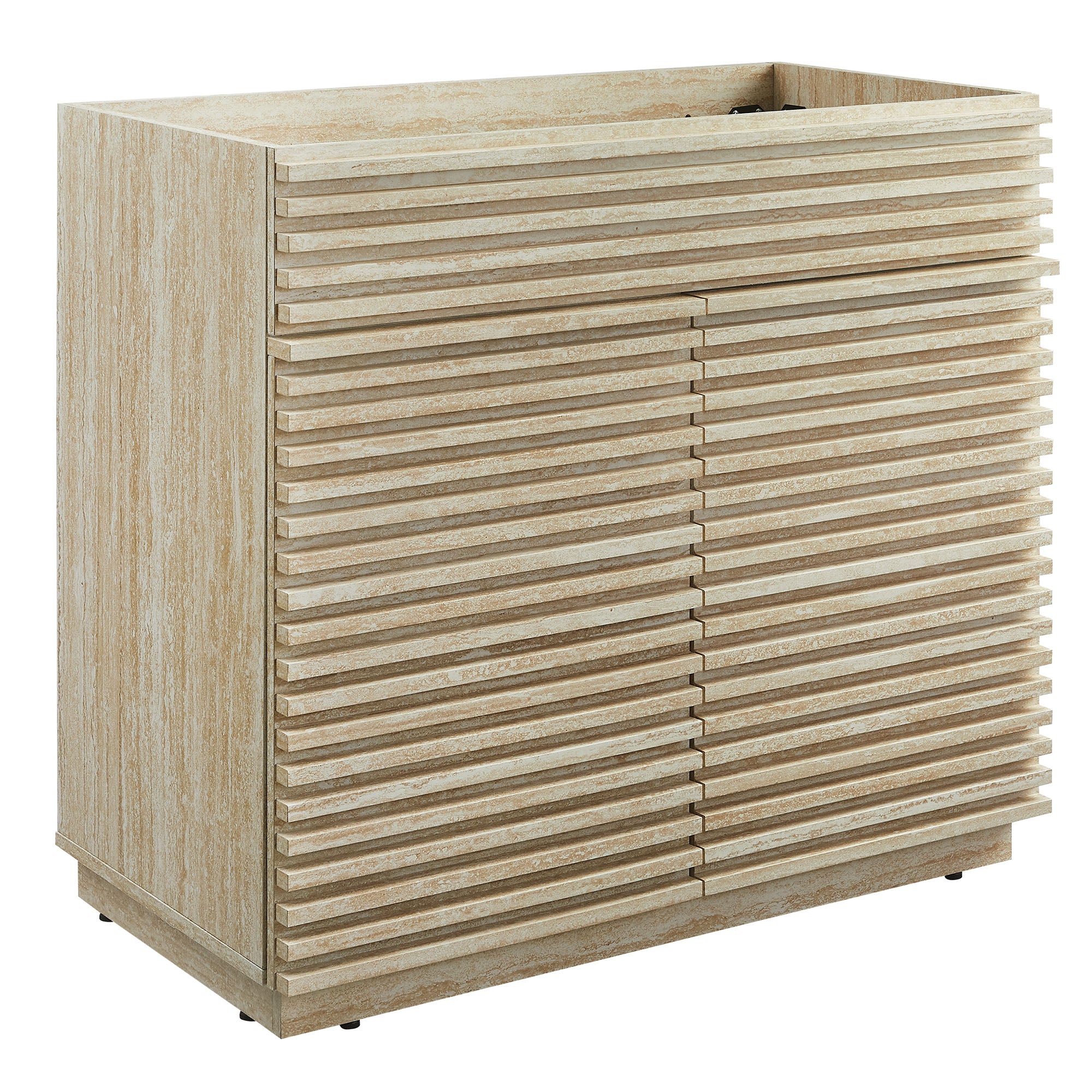 Render 36' Faux Travertine Bathroom Vanity Cabinet (Sink Not Included) By Modway
