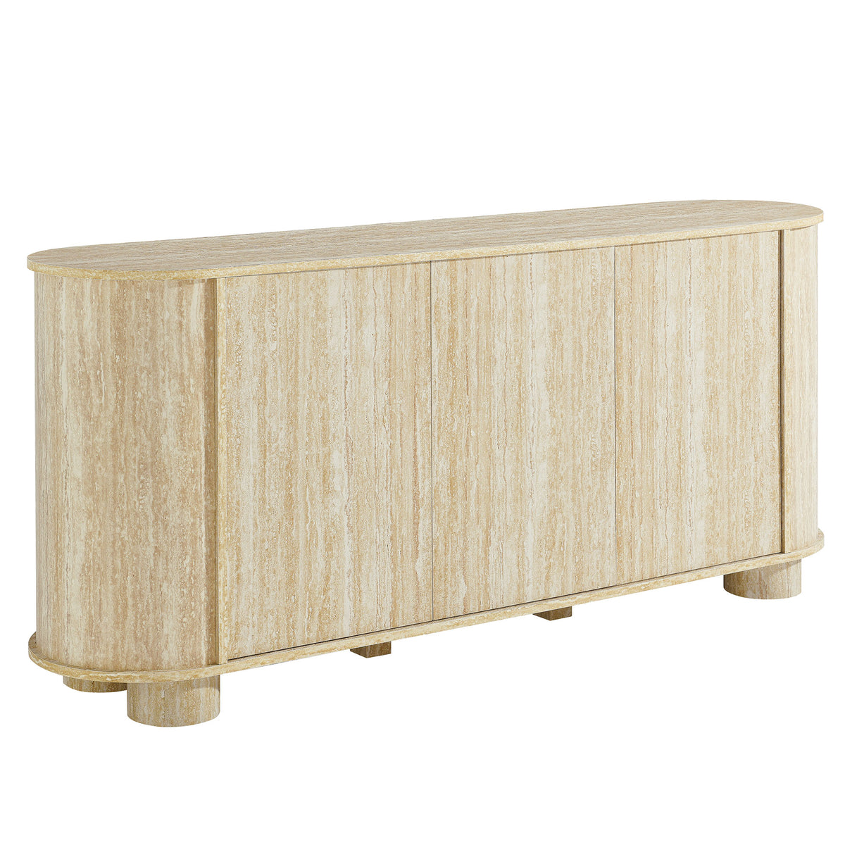 Overture 63 Oval Faux Travertine Sideboard By Modway