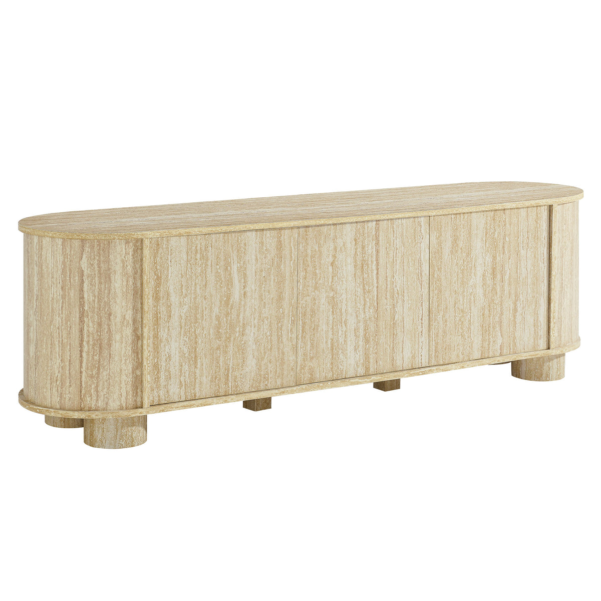 Overture 63 Oval Faux Travertine Tv Stand By Modway