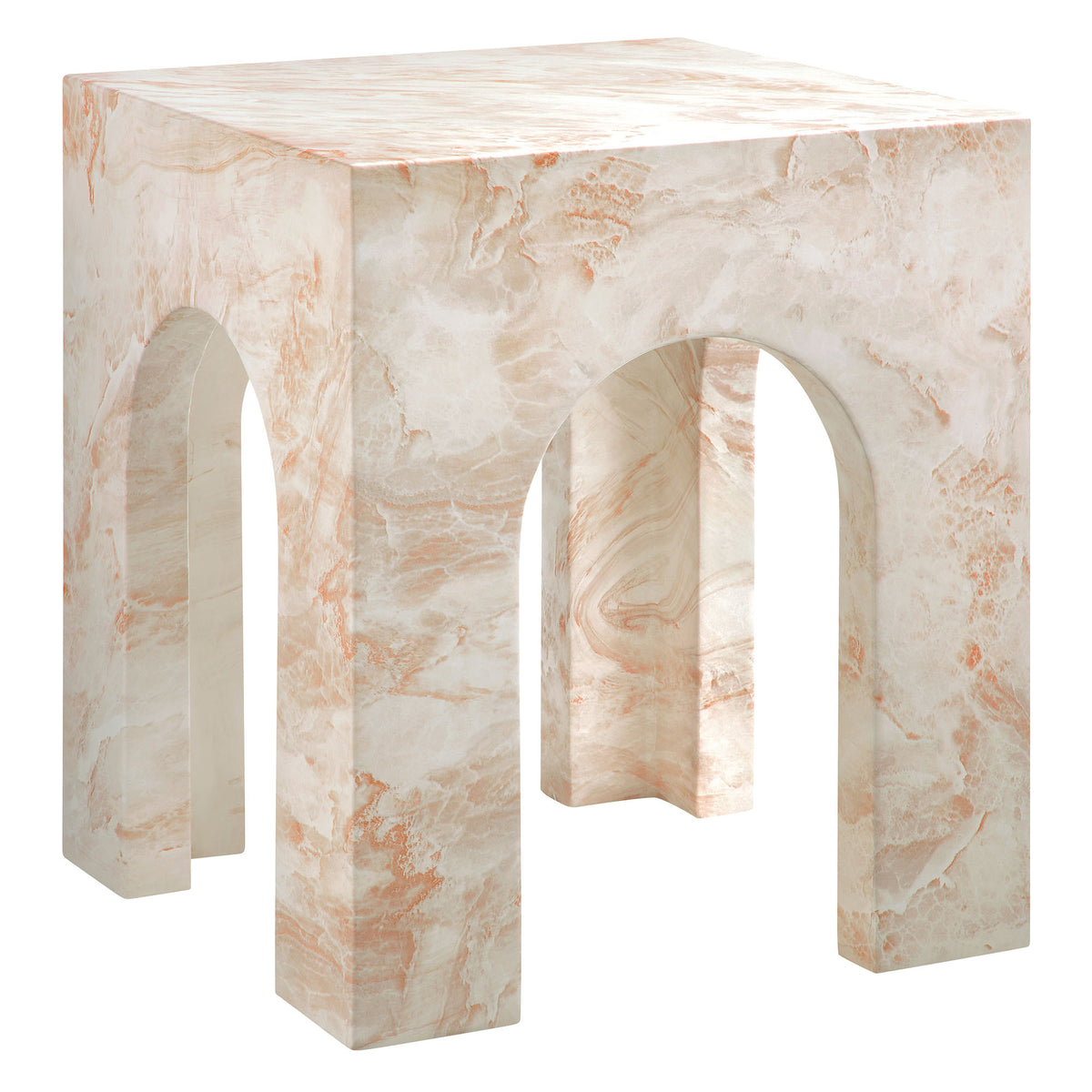 Valen Square Indoor - Outdoor Patio Arched Concrete Side Table By Modway