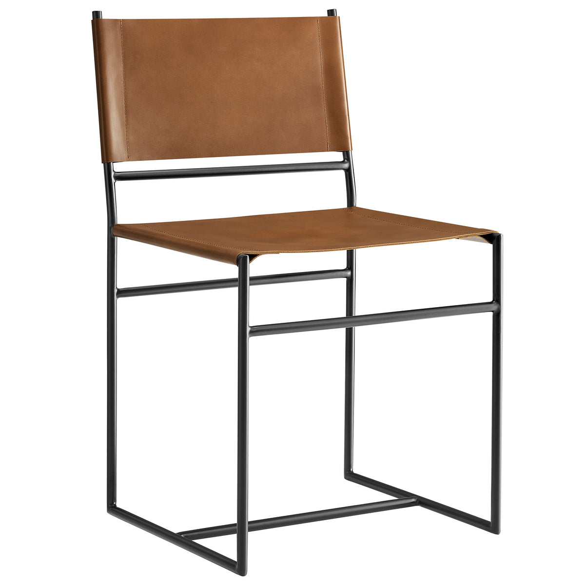 Thatcher Leather And Metal Dining Chair By Modway