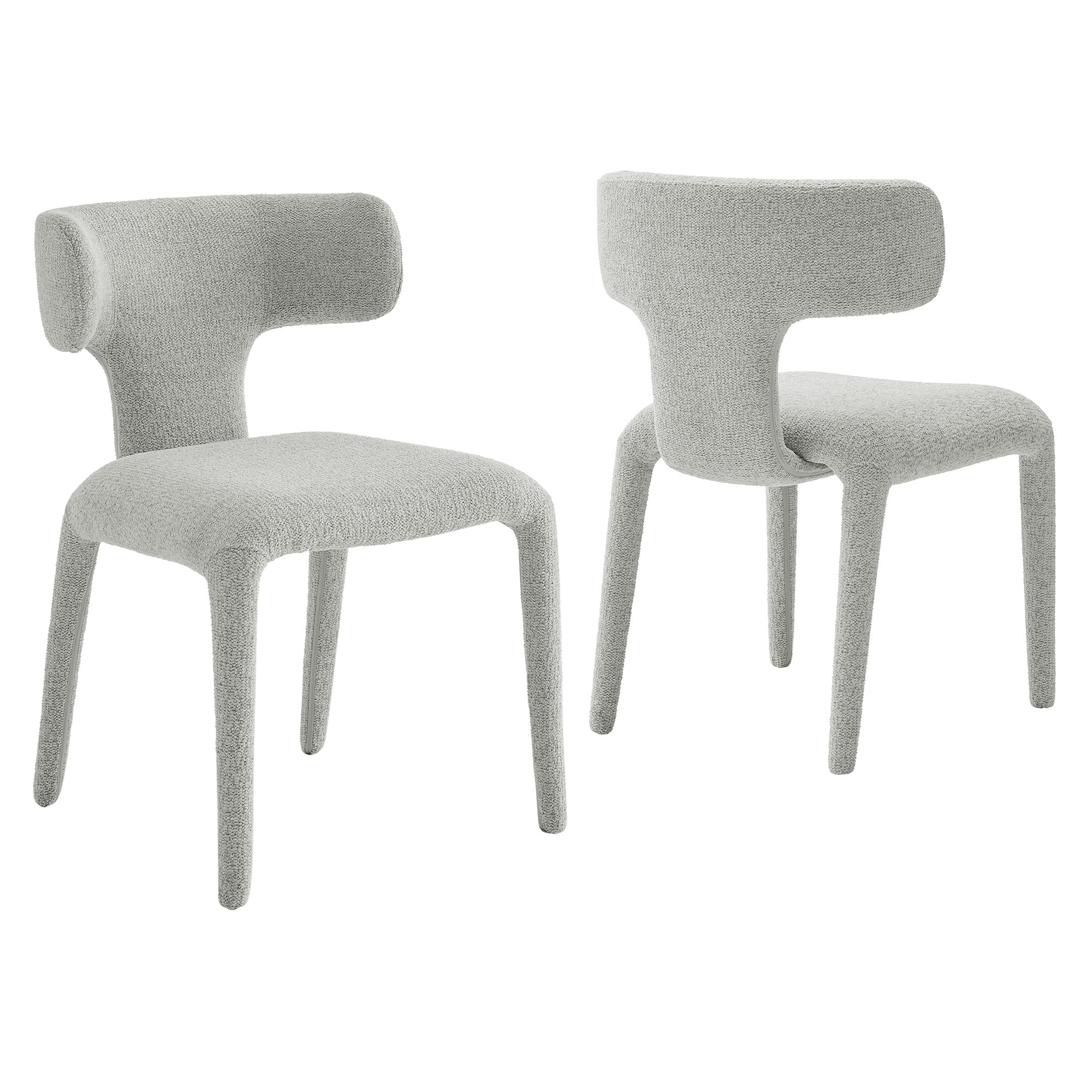 Stellan Curved Back Boucle Upholstered Dining Chair Set Of 2 By Modway