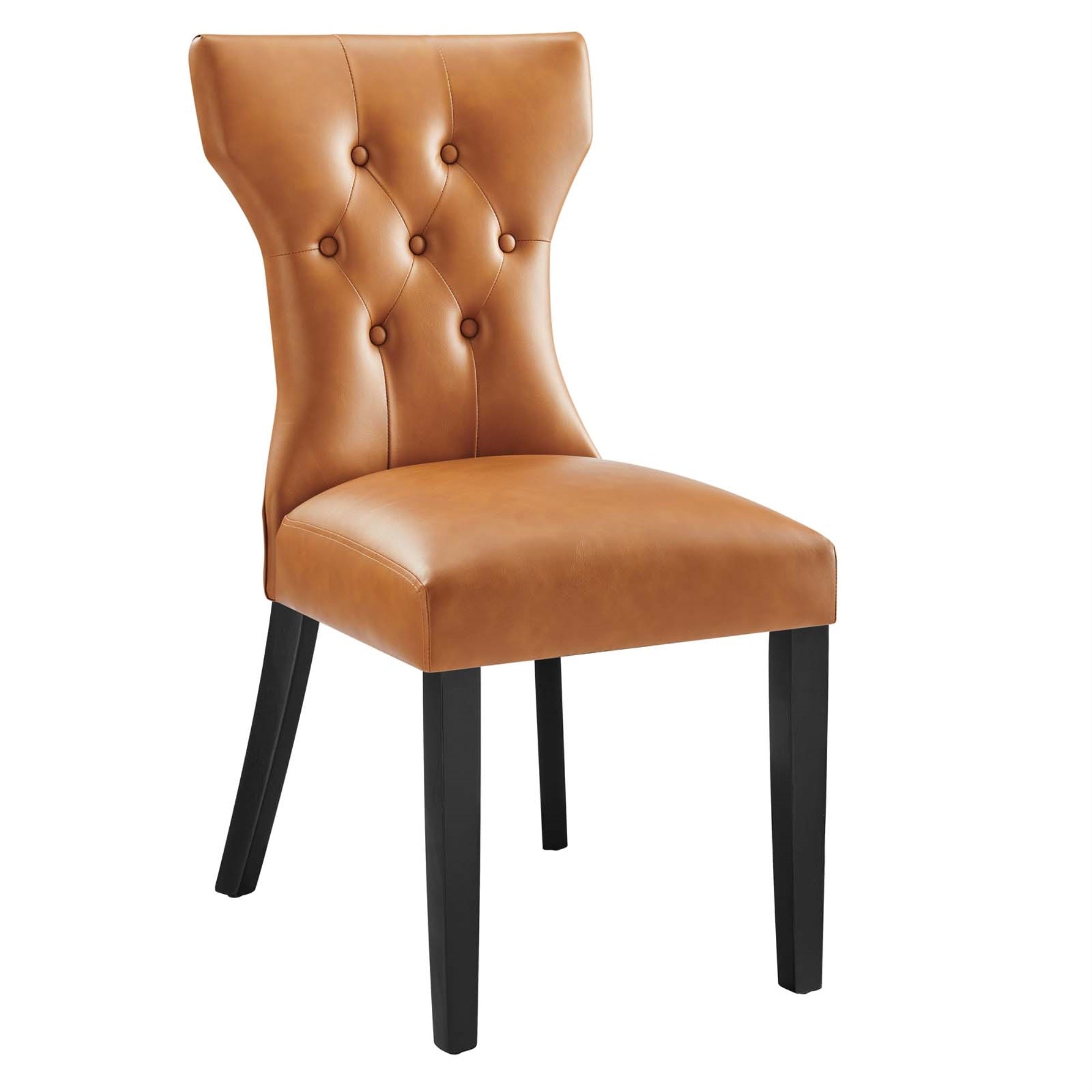 Ergode Modern Dining Chair - Elegant Curves, Tapered Back, Hardwood Legs - Luxury And Comfort