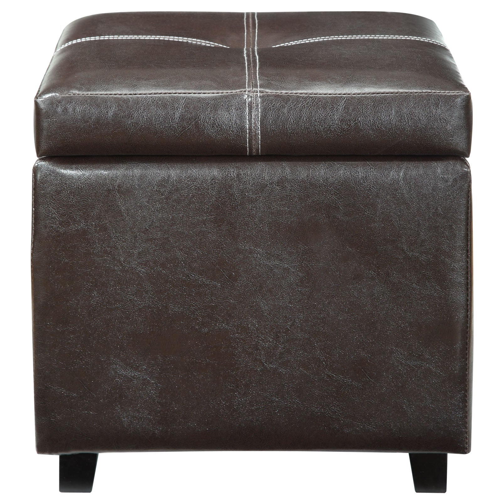 Treasure Upholstered Vinyl Ottoman - Espresso