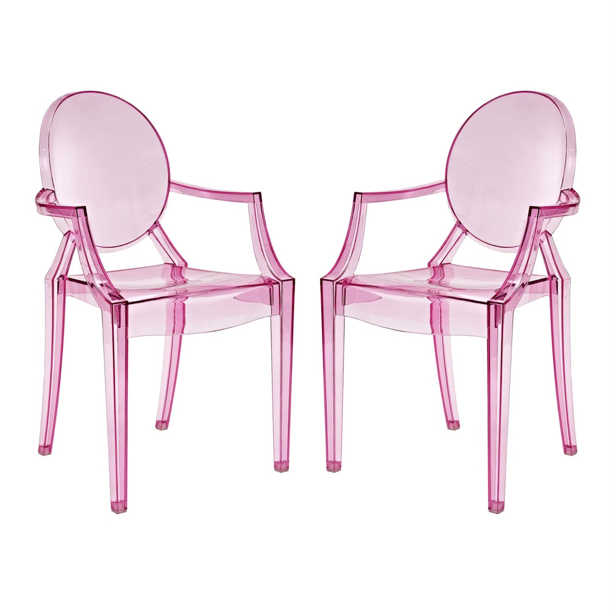 Ethereal Fusion Of Artistry And Elegance: Casper Chair Set - Durable Indoor/Outdoor Armchairs For Modern Living Spaces - Pink (Set Of 2)