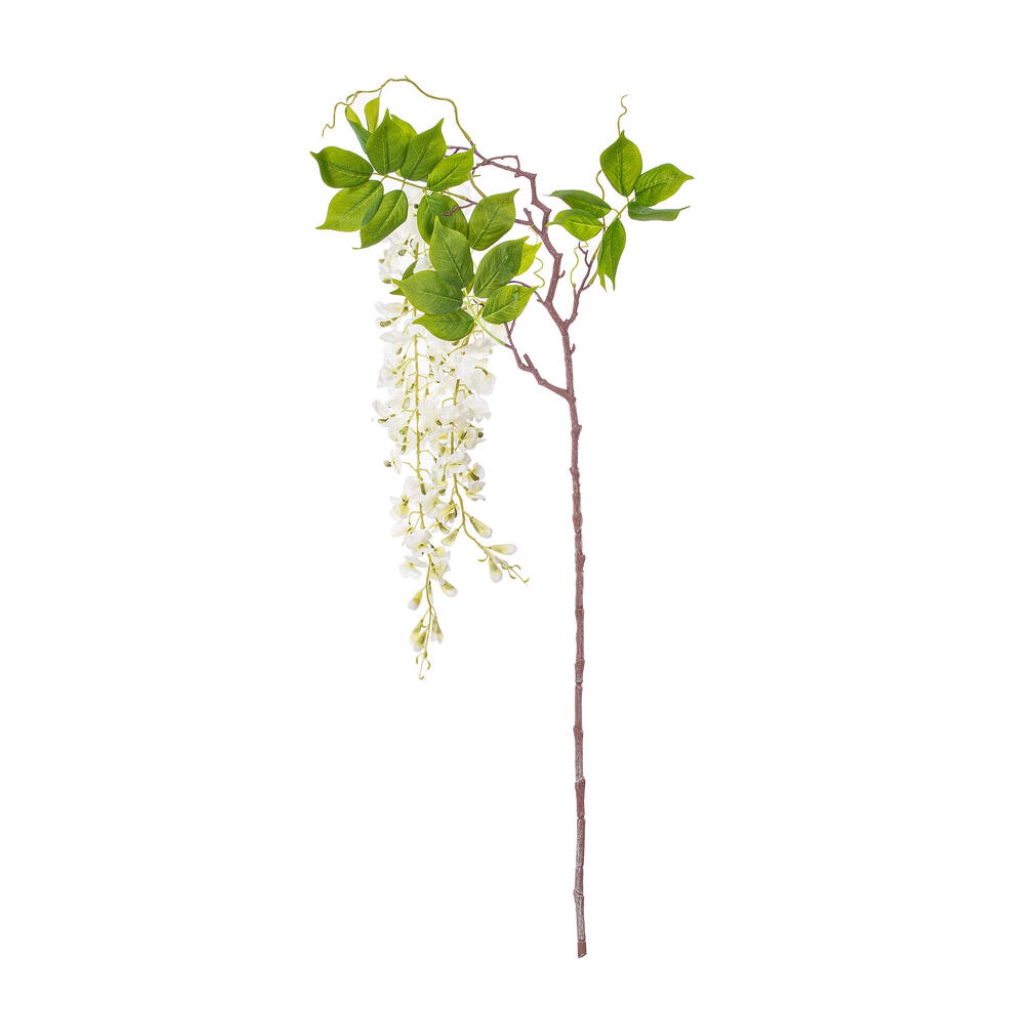 Vickerman 56” Artificial White Wisteria And Foliage Hanging Spray