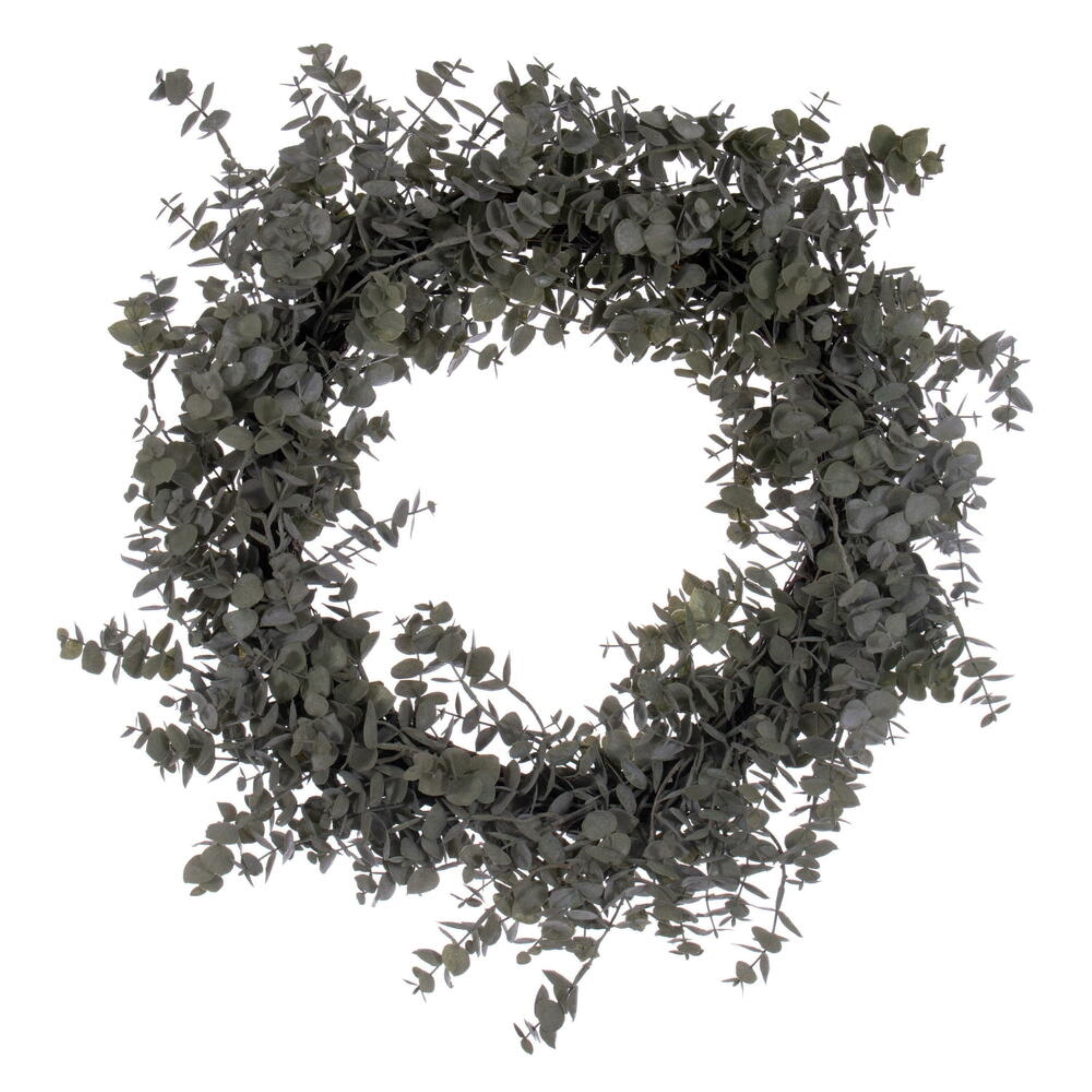 22” Artificial Grn Gry Eucalyptus Wreath