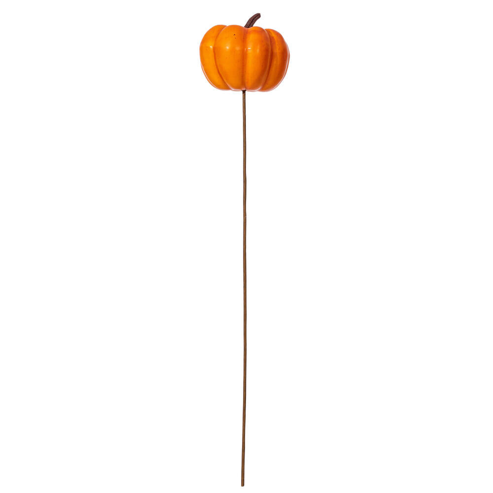 3.7x3.5” Orange Pumpkin 19.5” Stick 5/Bg