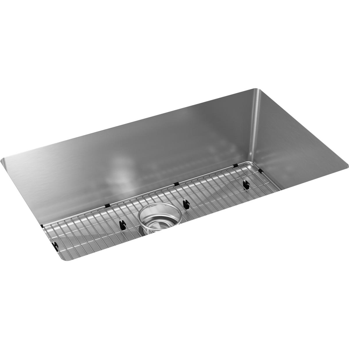 Elkay Crosstown 16 Gauge Stainless Steel, 30-1/2 X 18-1/2 X 10 Single Bowl Undermount Sink Kit