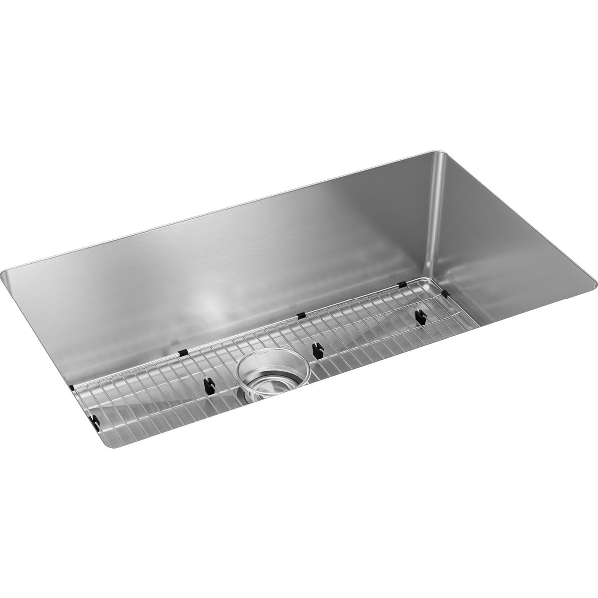 Elkay Crosstown 16 Gauge Stainless Steel 32-1/2 X 18 X 10, Single Bowl Undermount Sink Kit