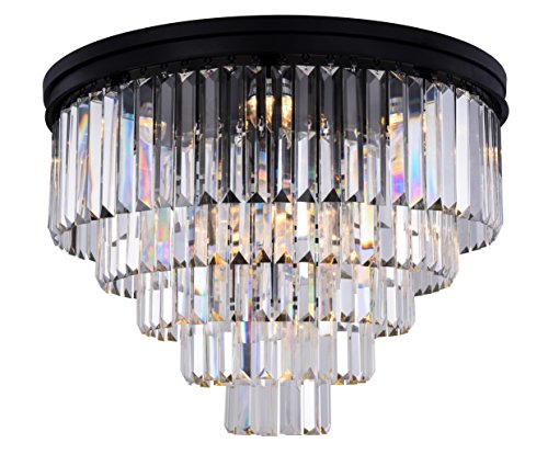 Urban Classic 1231F32Mb-Rc Sydney 17 Light Flush Mount Royal Cut Crystals - Matte Black