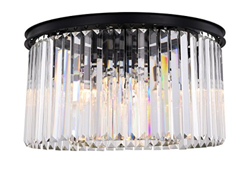Urban Classic 1238F26Mb-Rc Sydney 8 Light Flush Mount Royal Cut Crystals - Matte Black