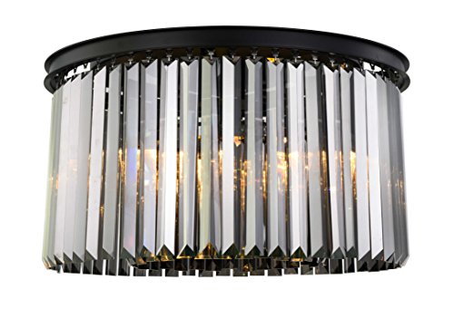 Urban Classic 1238F26Mb-Ss-Rc Sydney 8 Light Flush Mount Royal Cut Crystals - Matte Black
