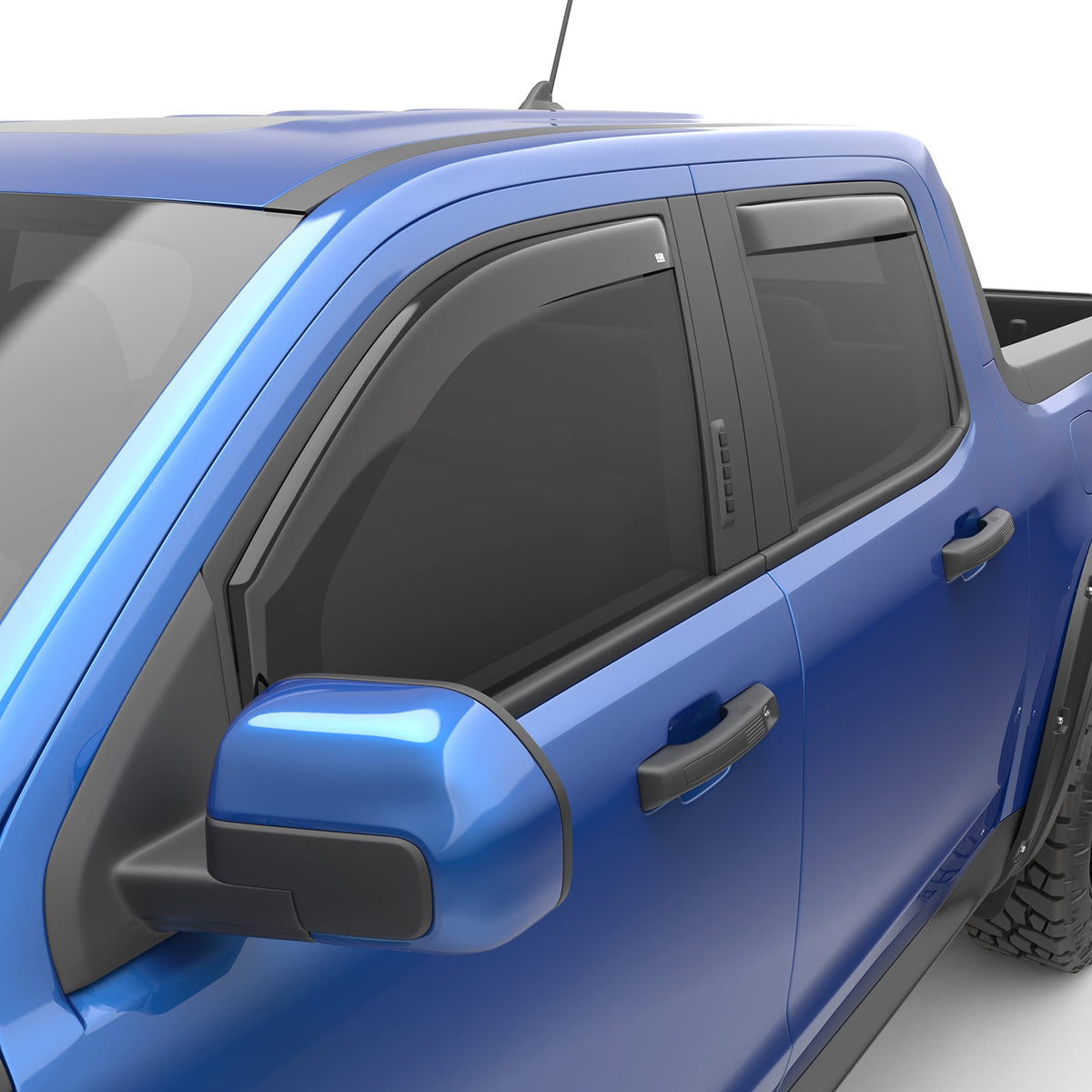 Egr 573591 In-Channel Window Visors Front And Rear, Dark Smoke Finish, Compatible For Ford Maverick Vehicles