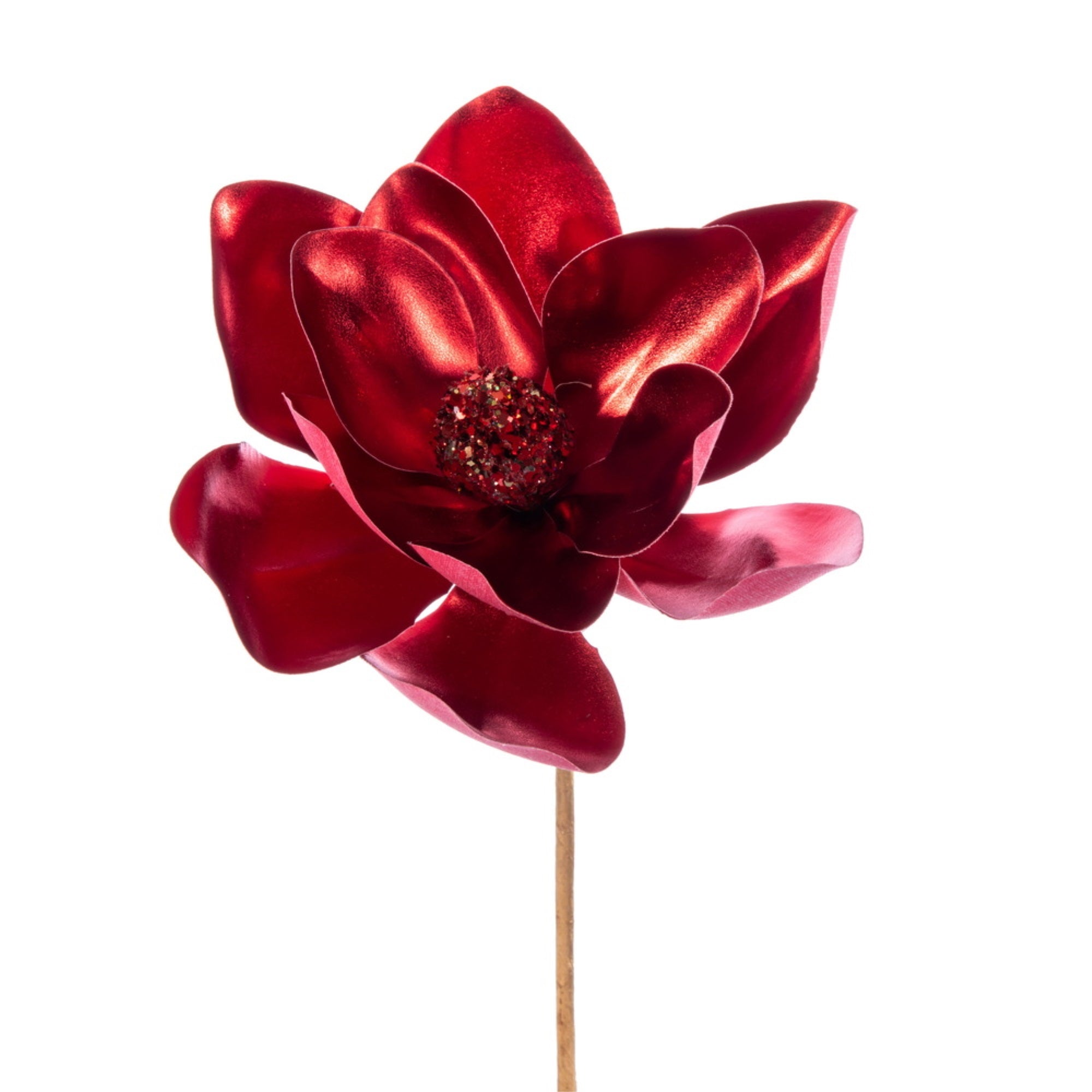 Vickerman 13″ Artificial Red Magnolia Pick 3/Bag. Includes three pieces per bag.