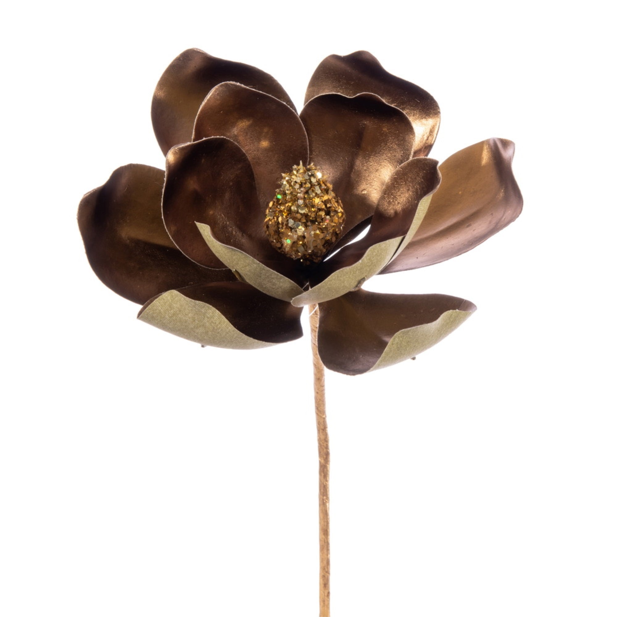 Vickerman 13” Artificial Copper Magnolia Pick 3/Bag. Includes three pieces per bag.