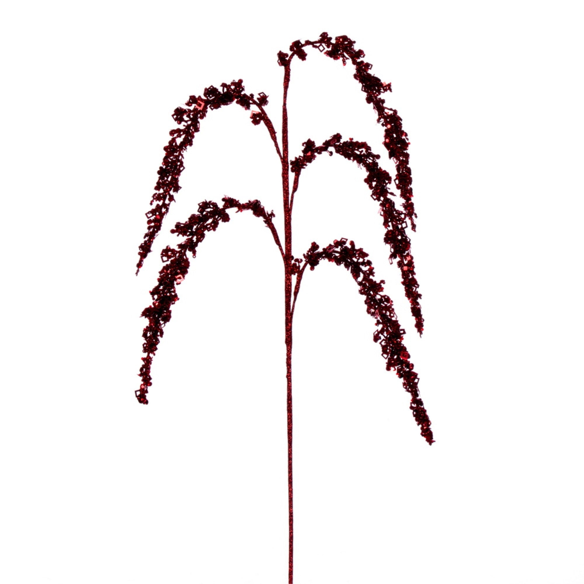 27” Red Glitter Setaria Spray 3/bag