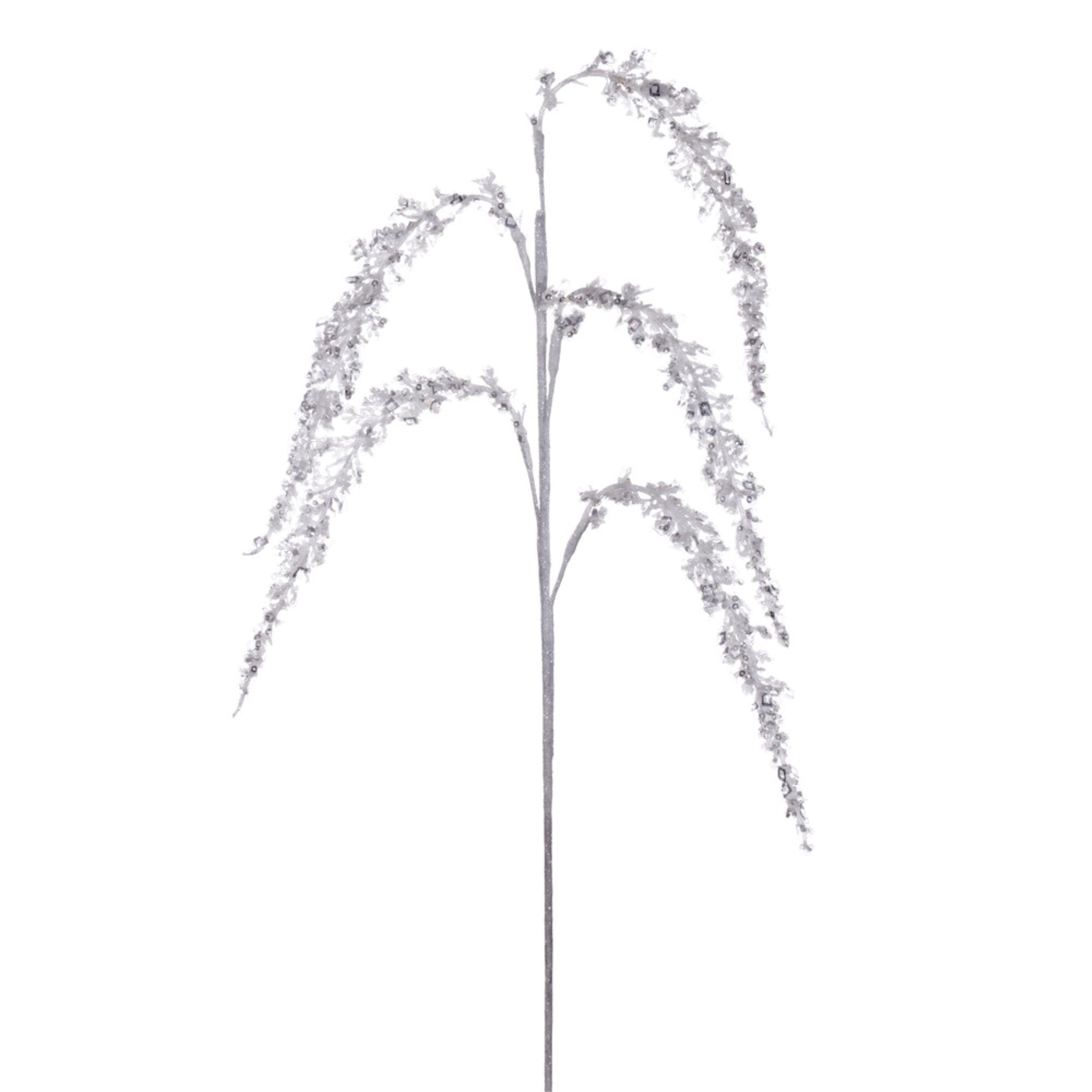 27” White Glitter Setaria Spray 3/bag