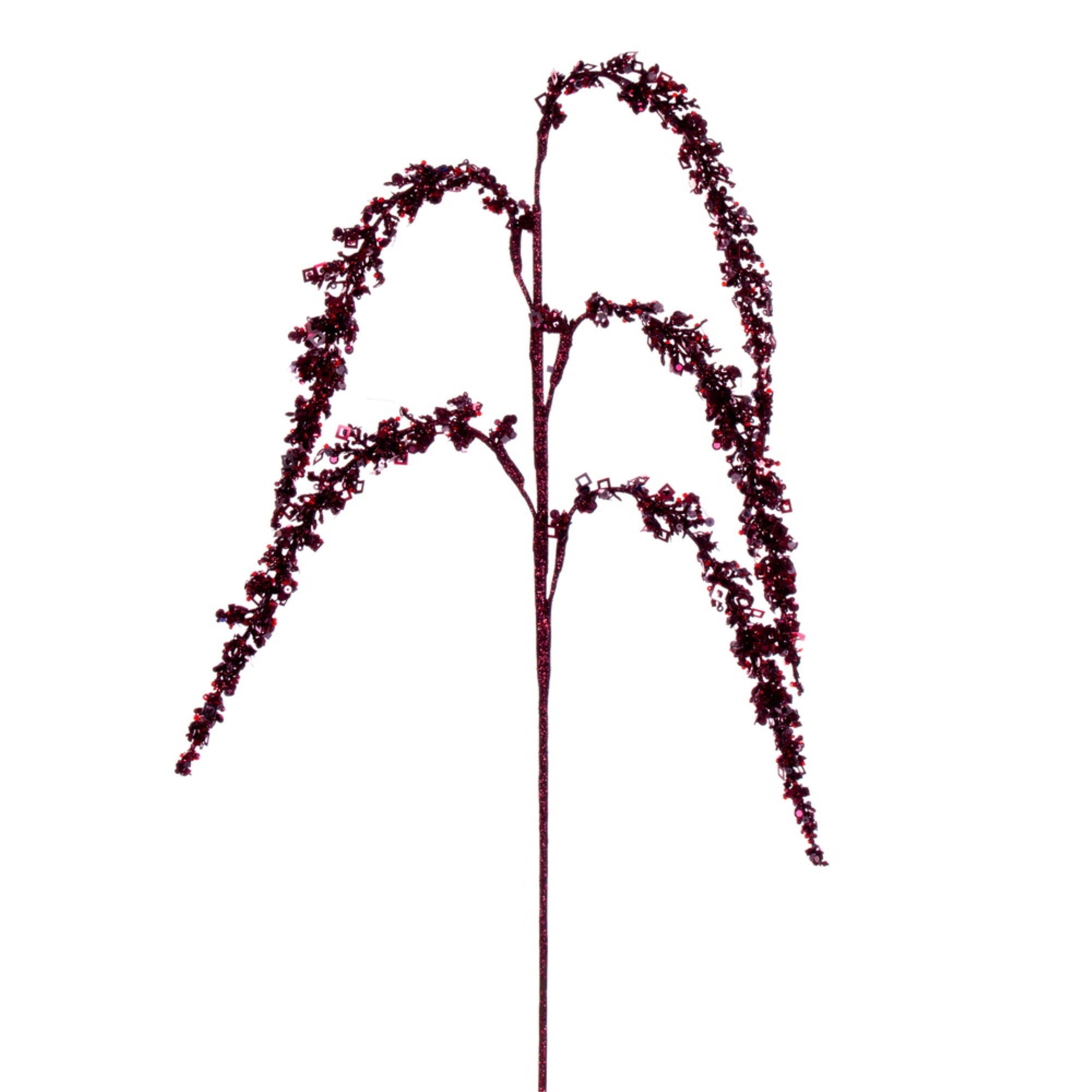 27” Burgundy Glitter Setaria Spray 3/bag