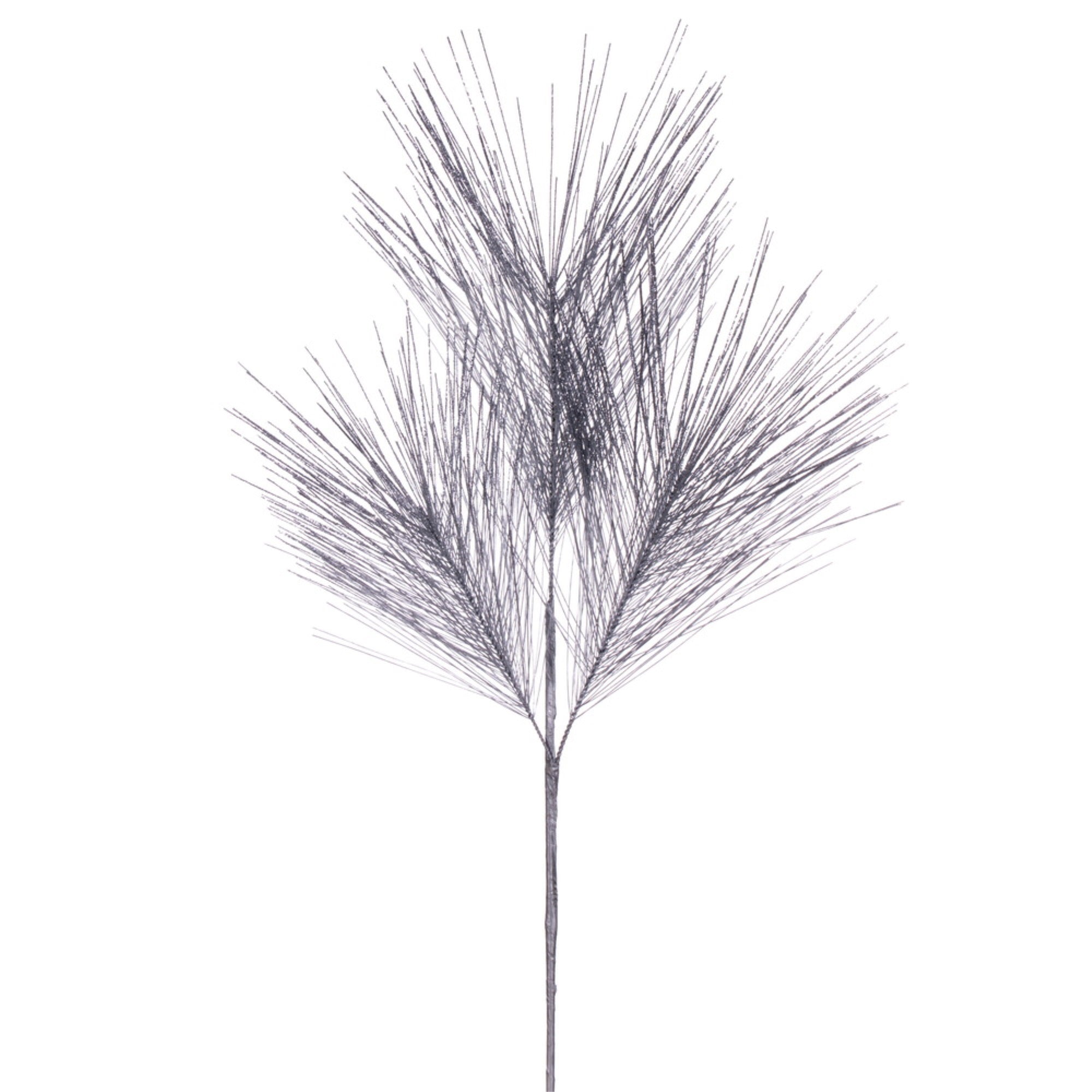 Vickerman 24” Artificial Silver Metallic Pine Needle Christmas Spray 2 sprays per pack.