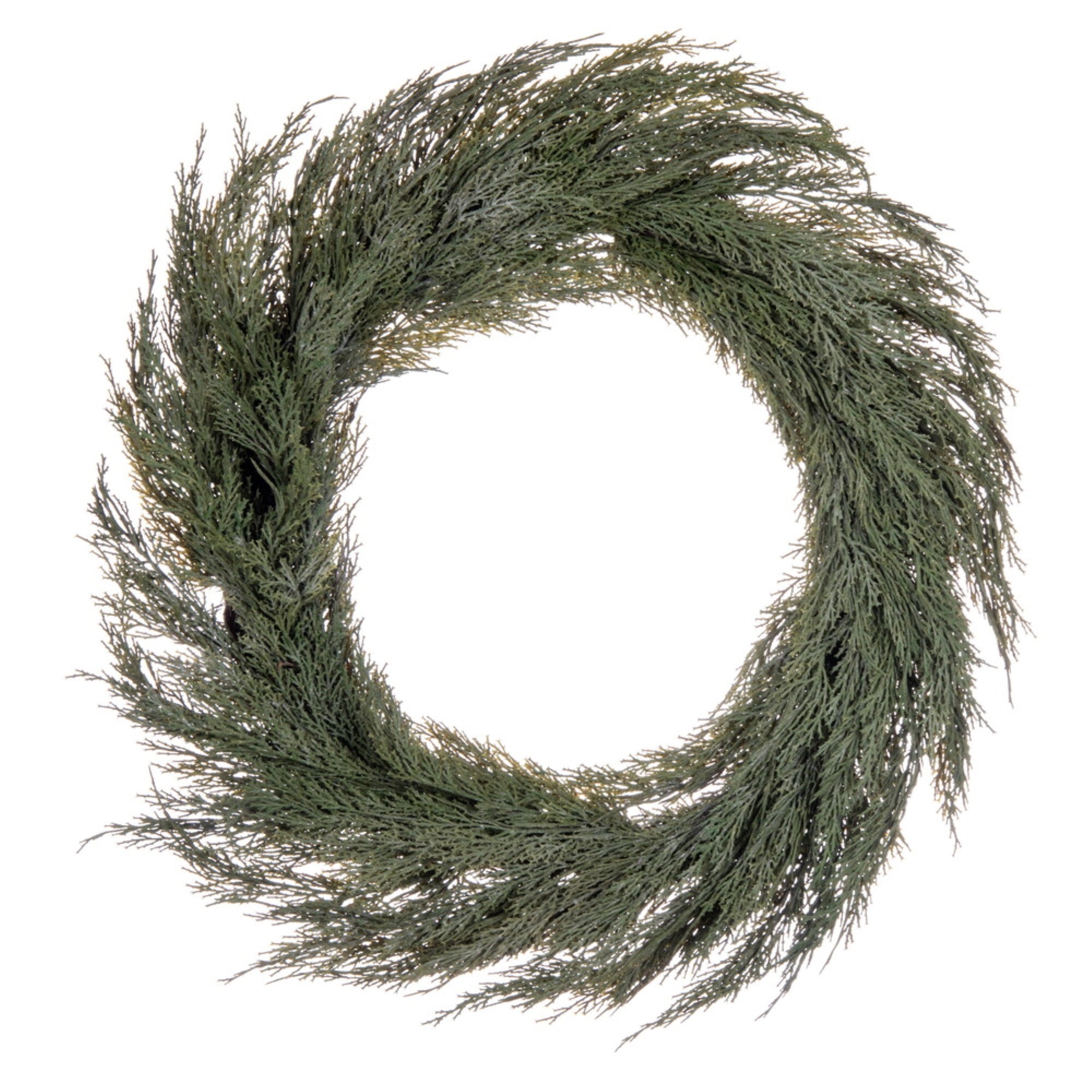 Vickerman 26” Artificial Green Cedar Wreath.
