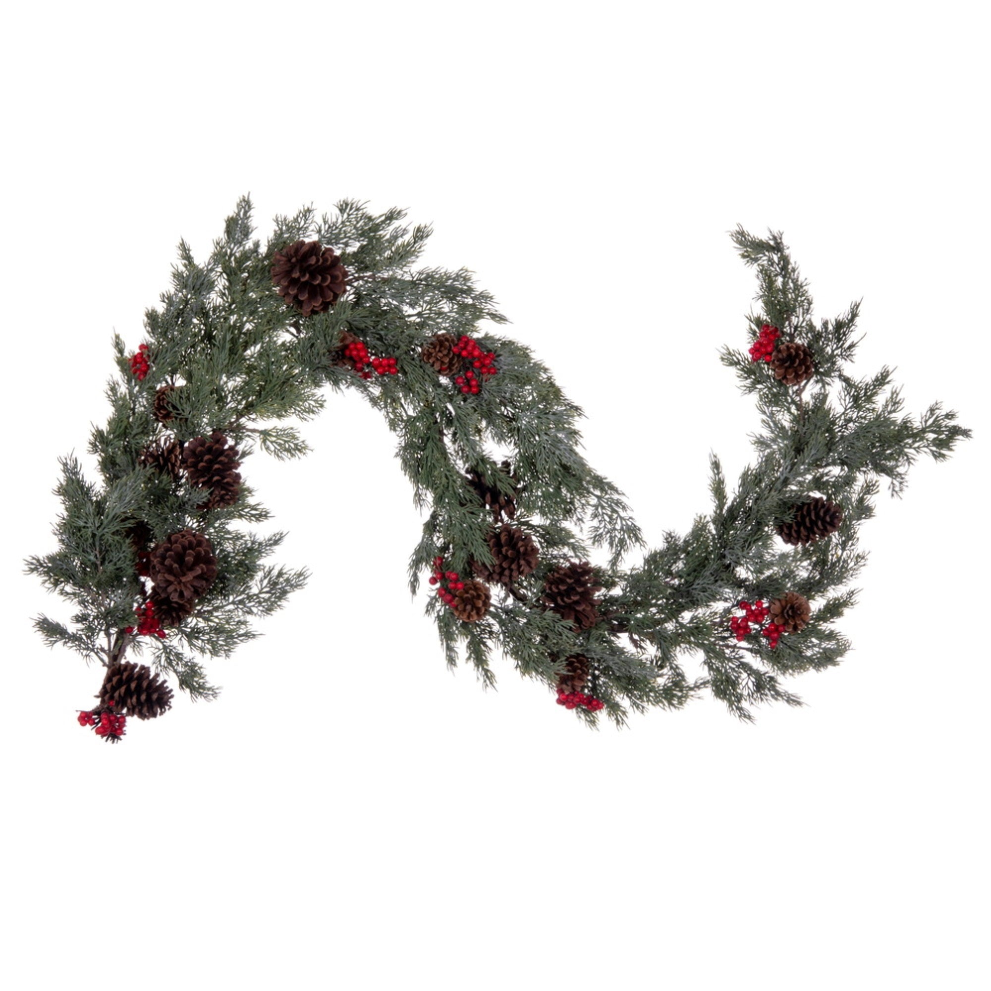Vickerman 66” Artificial Green Cypress Cone Berry .