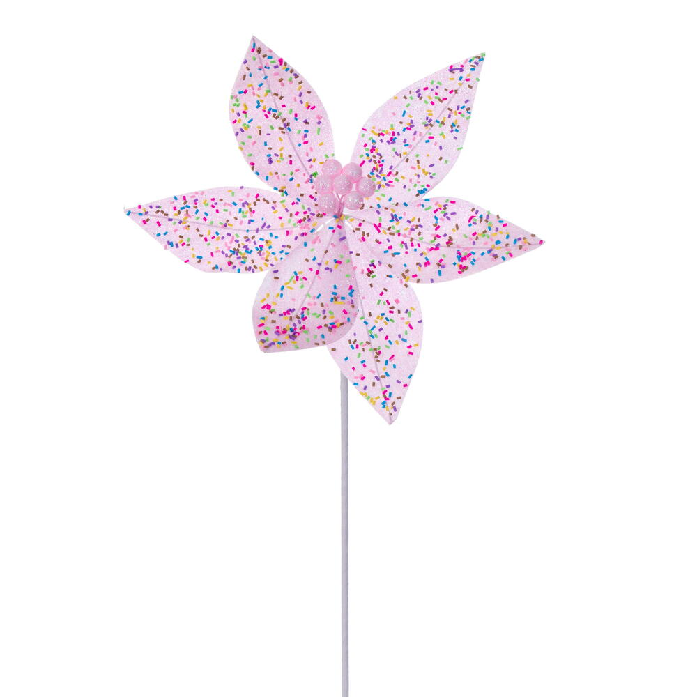 23” Baby Pink Poinsettia Stem 4/Bag