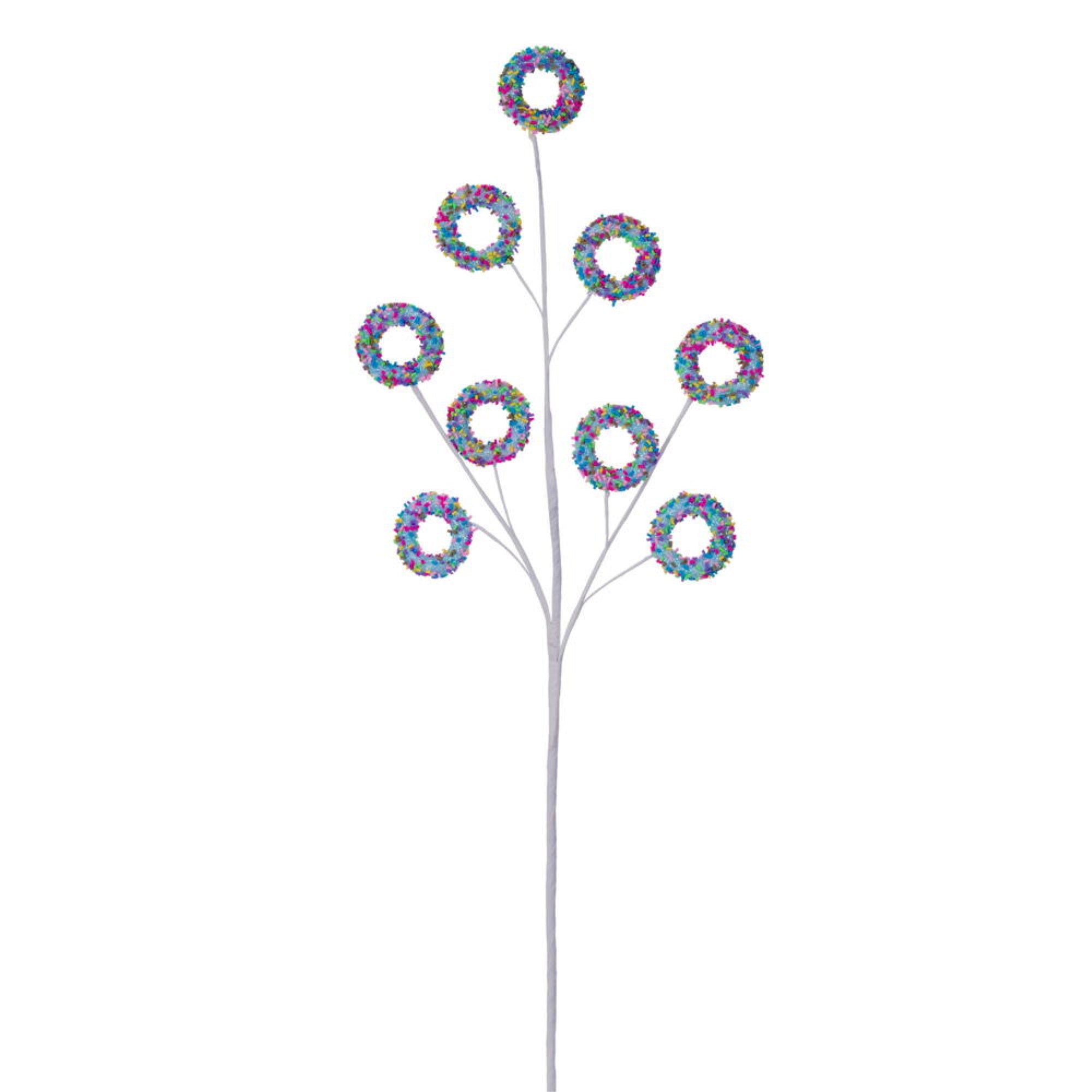 Vickerman 36” Blue Glitter Circle Artificial Christmas Spray 3/Bag