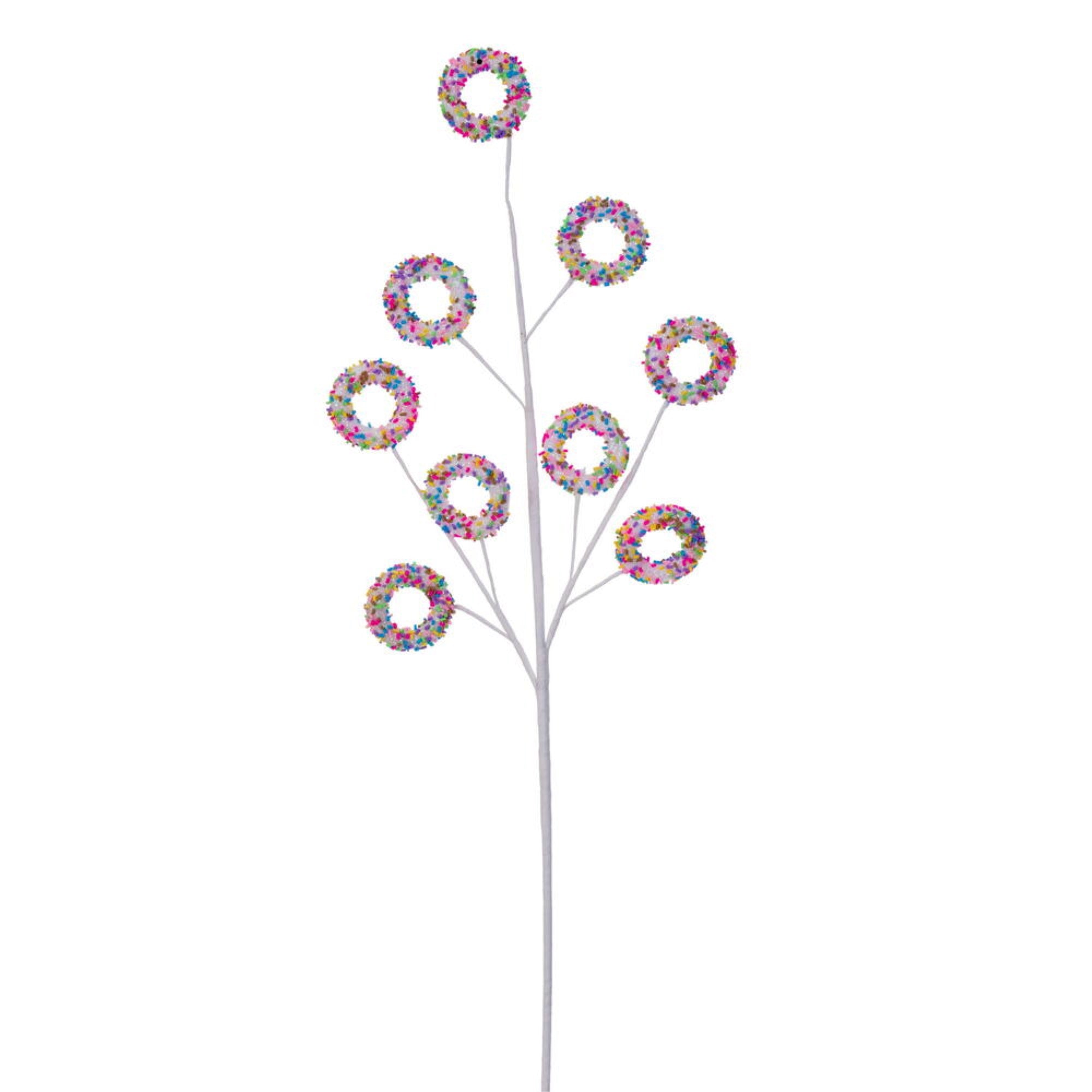 Vickerman 36” White Glitter Circle Artificial Christmas Spray 3/Bag.