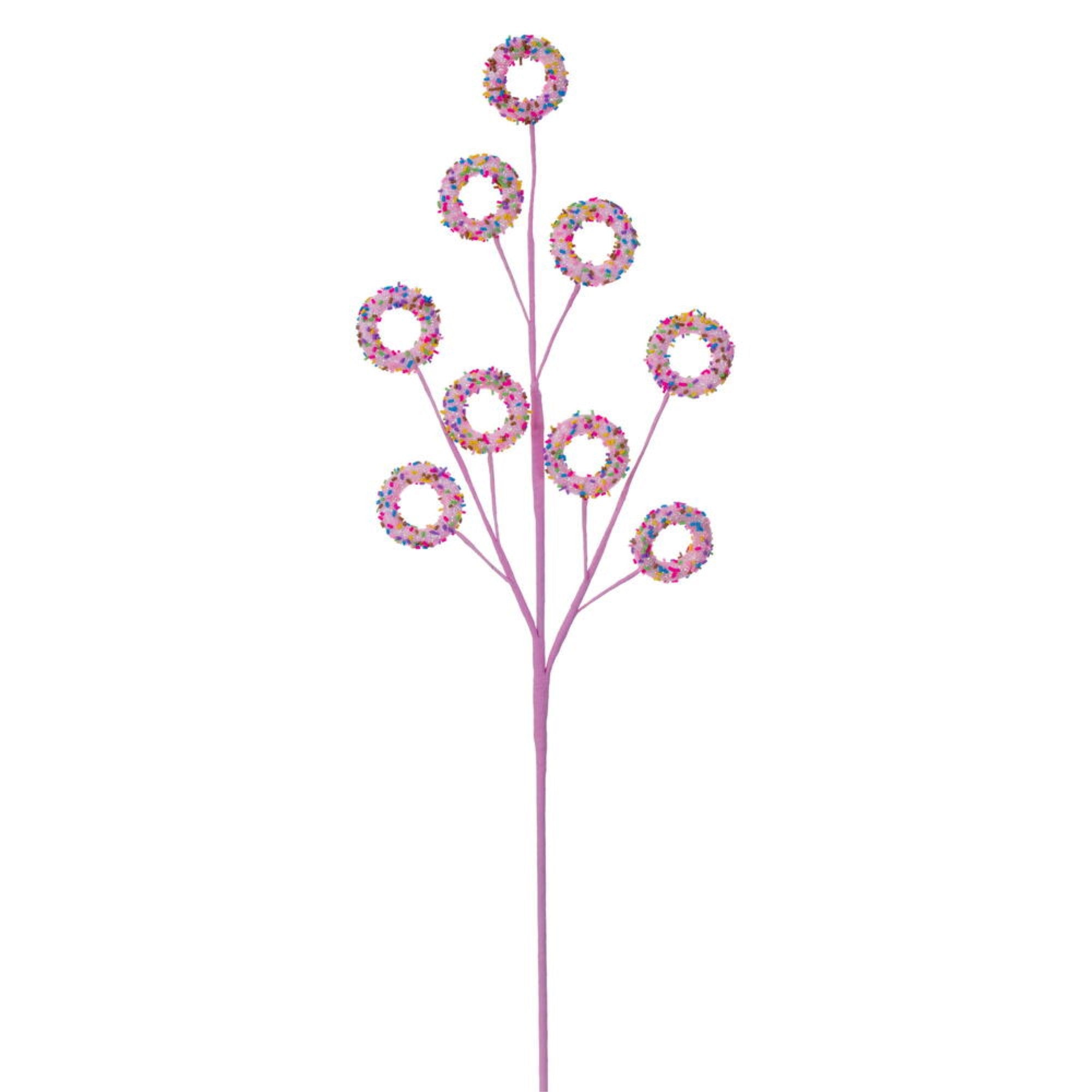 Vickerman 36” Pink Glitter Circle Artificial Christmas Spray 3/Bag