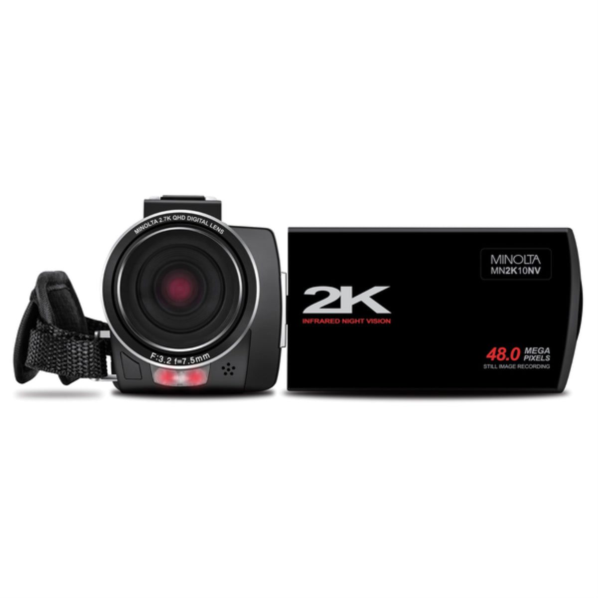 Minolta Mn2K10Nv-Bk Mn2K10Nv 2.7K Quad Hd 16X Digital Zoom Ir Night Vision Video Camcorder (Black)