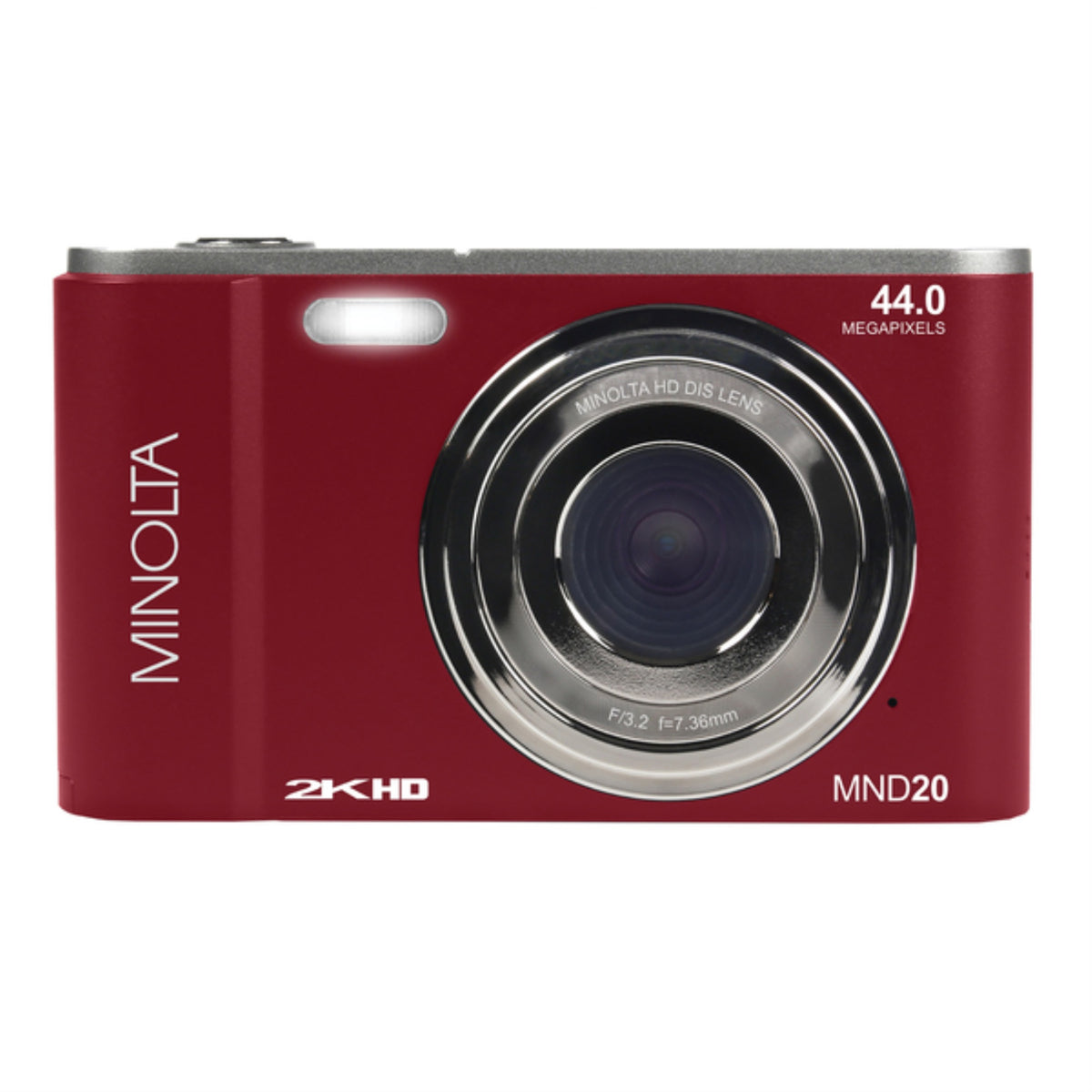 Minolta Mnd20-R Mnd20 16X Digital Zoom 44 Mp/2.7K Ultra Hd Digital Camera (Red)