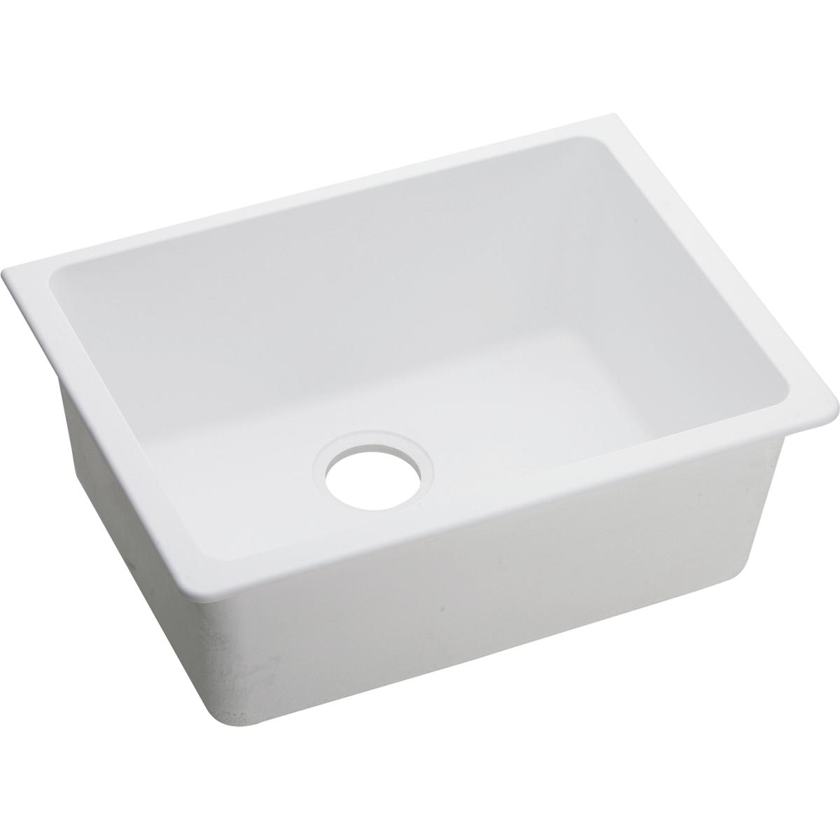 Elkay Quartz Classic 24-5/8 X 18-1/2 X 9-1/2, Single Bowl Undermount Sink, White
