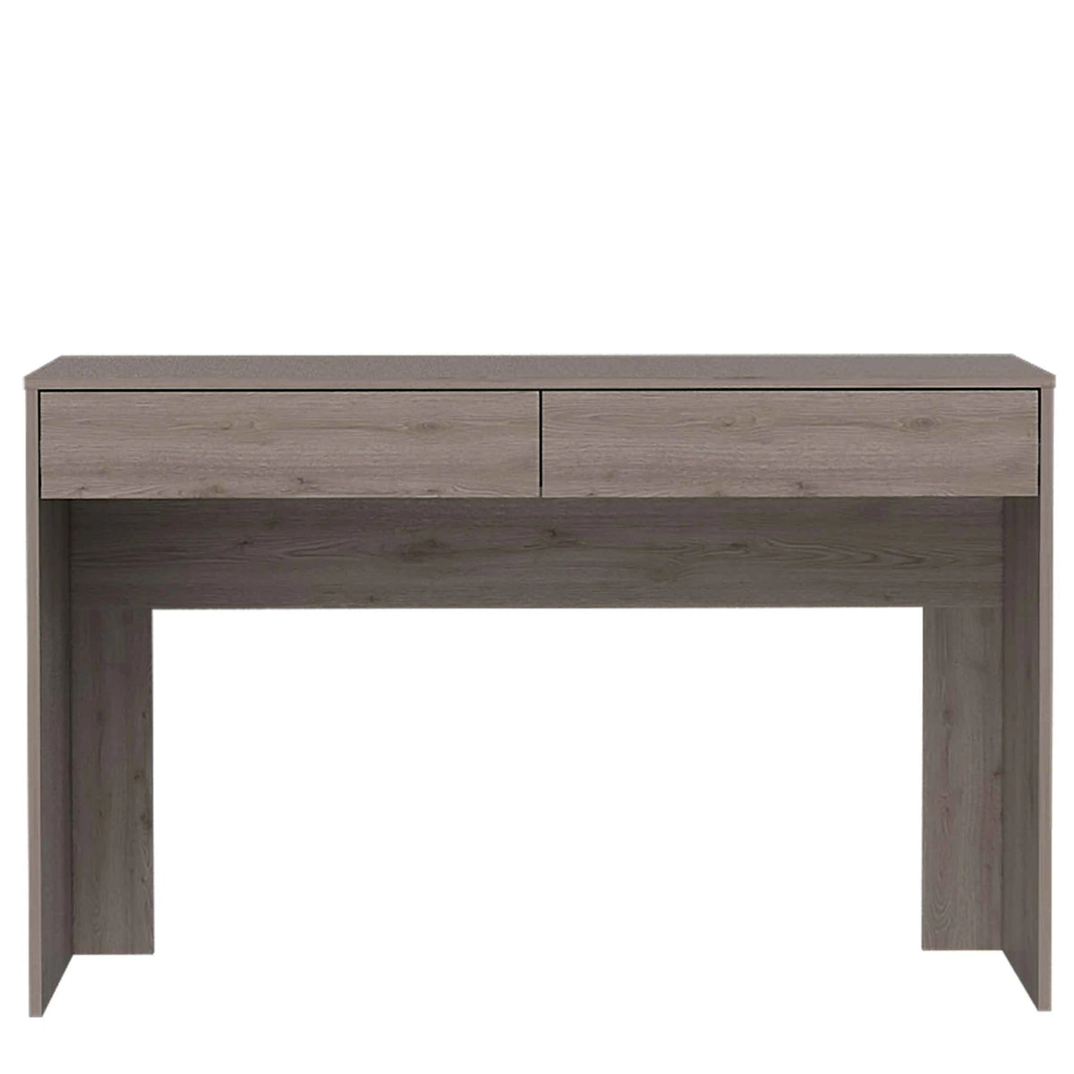 Tuhome Acre Computer Desk, Two Drawers, Countertop Desk, Light Grey, For Office