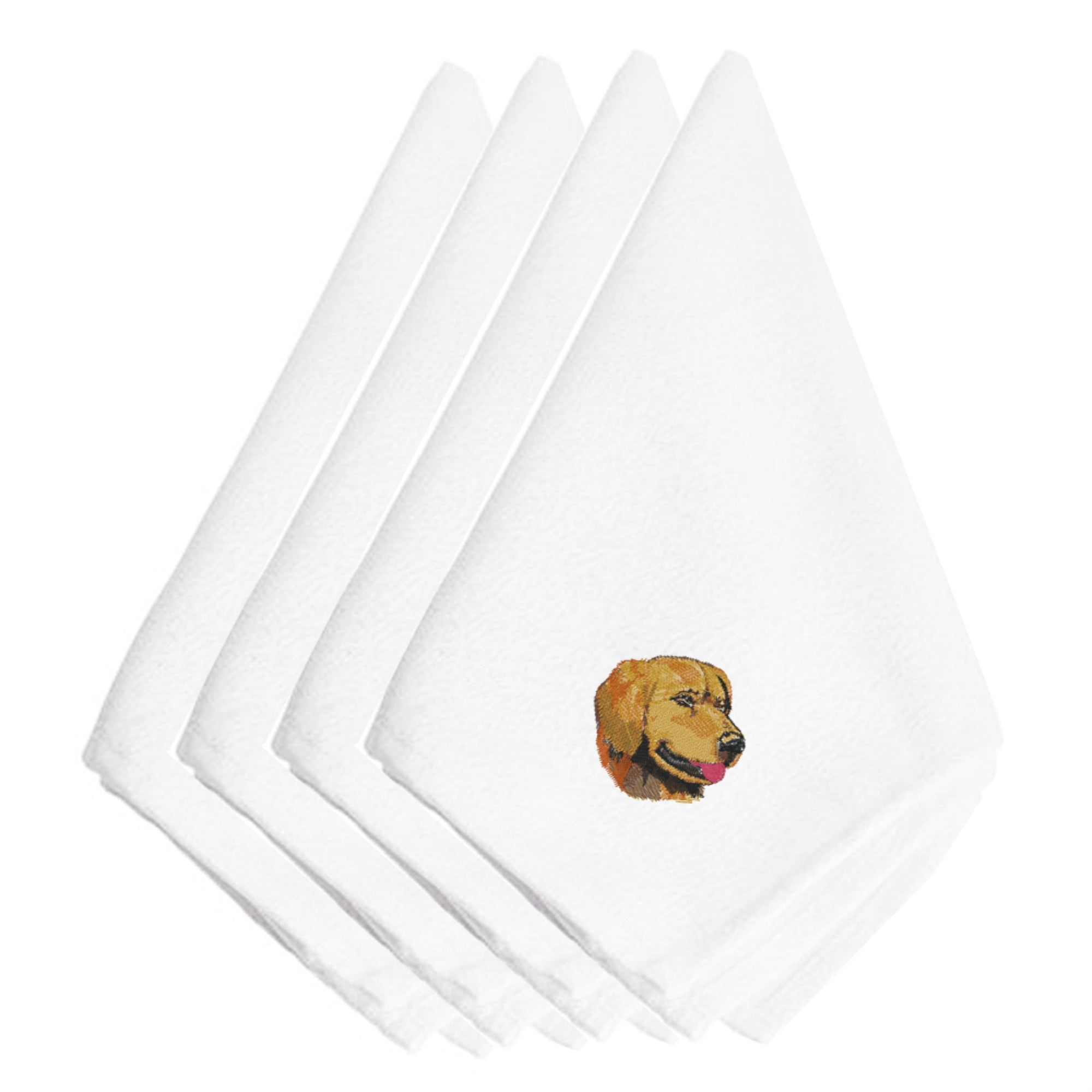 Caroline'S Treasures Embt1741Npke Golden Retriever Embroidered Napkins (Set Of 4), 20, Multicolor