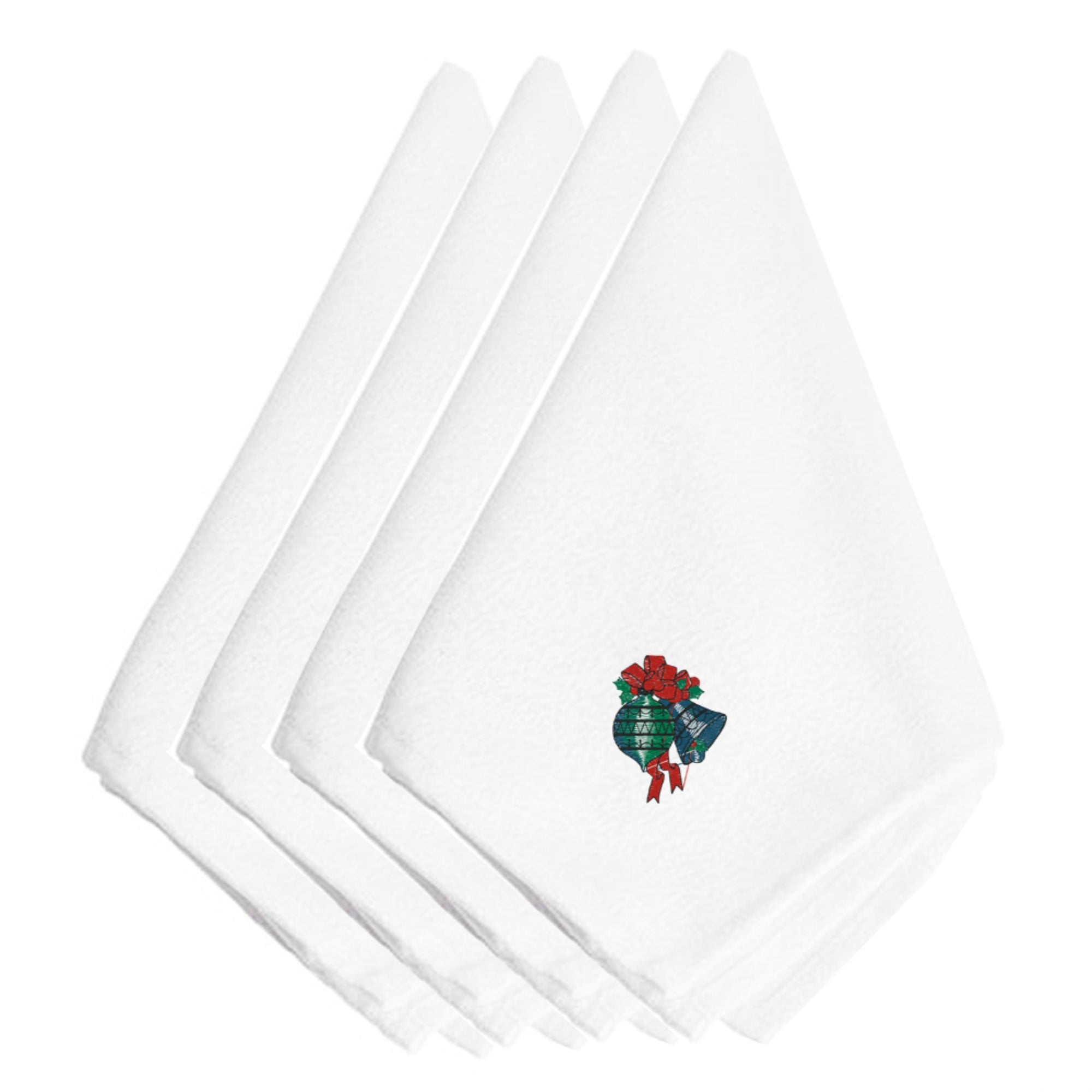 Caroline'S Treasures Embt2072Npke Christmas Ornaments Embroidered Napkins (Set Of 4), 20, Multicolor