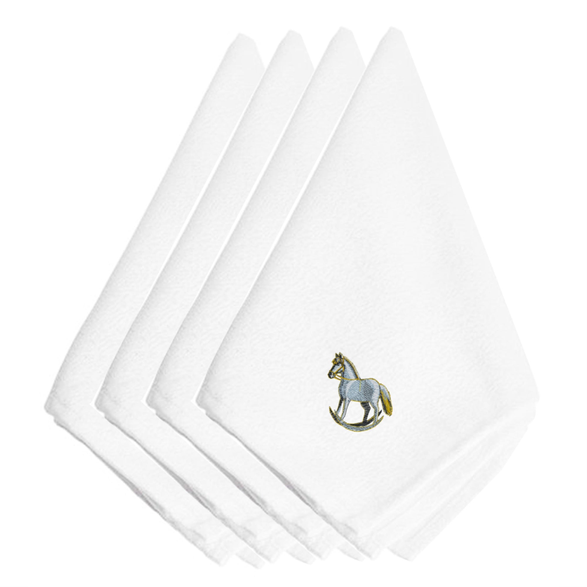 Caroline'S Treasures Embt2080Npke Christmas Rocking Horse Embroidered Napkins (Set Of 4), 20, Multicolor